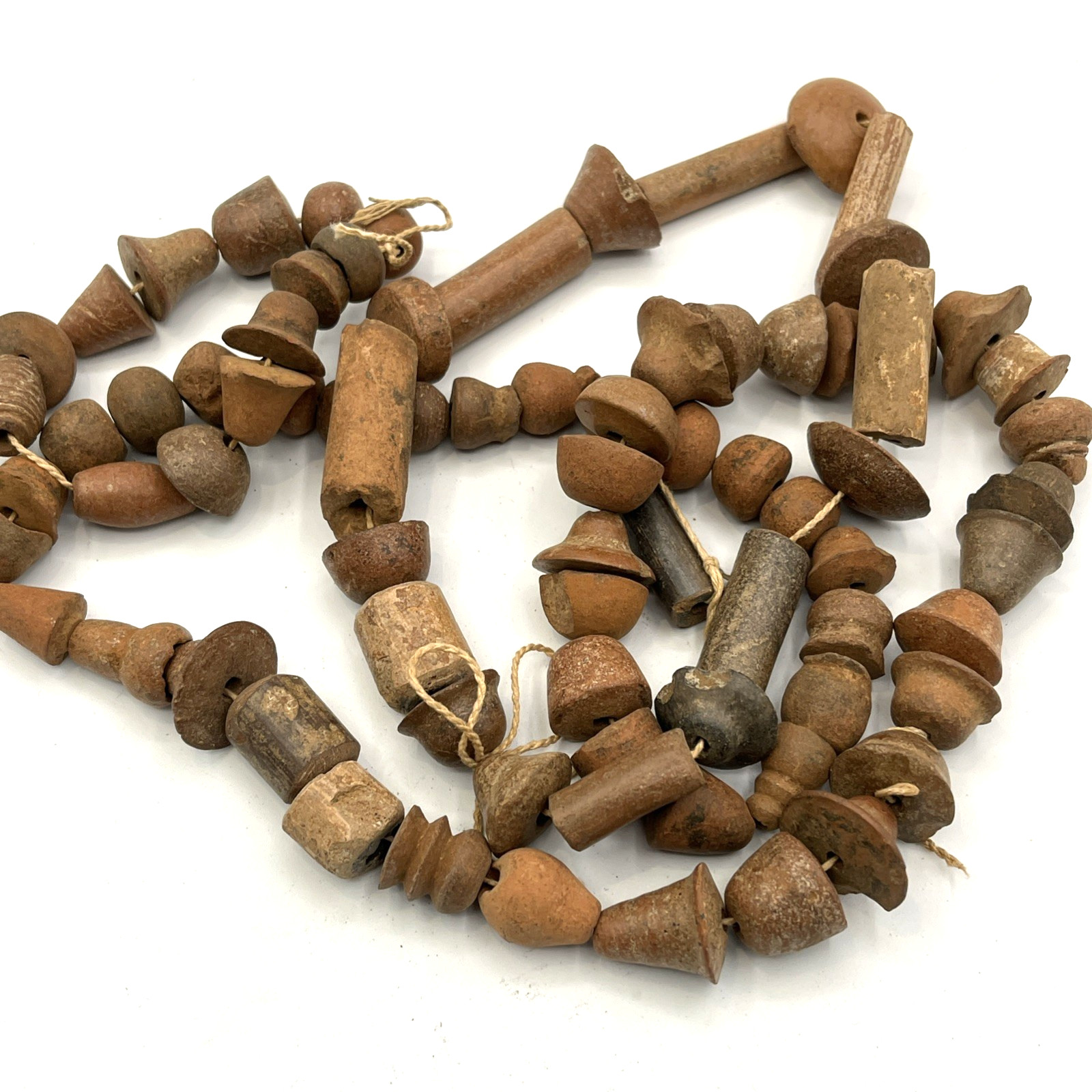 Vintage African Clay Beads Spindle Whorls Bead Lot Old Vintage African Clay Beads Spindle Whorls Bead Lot Old