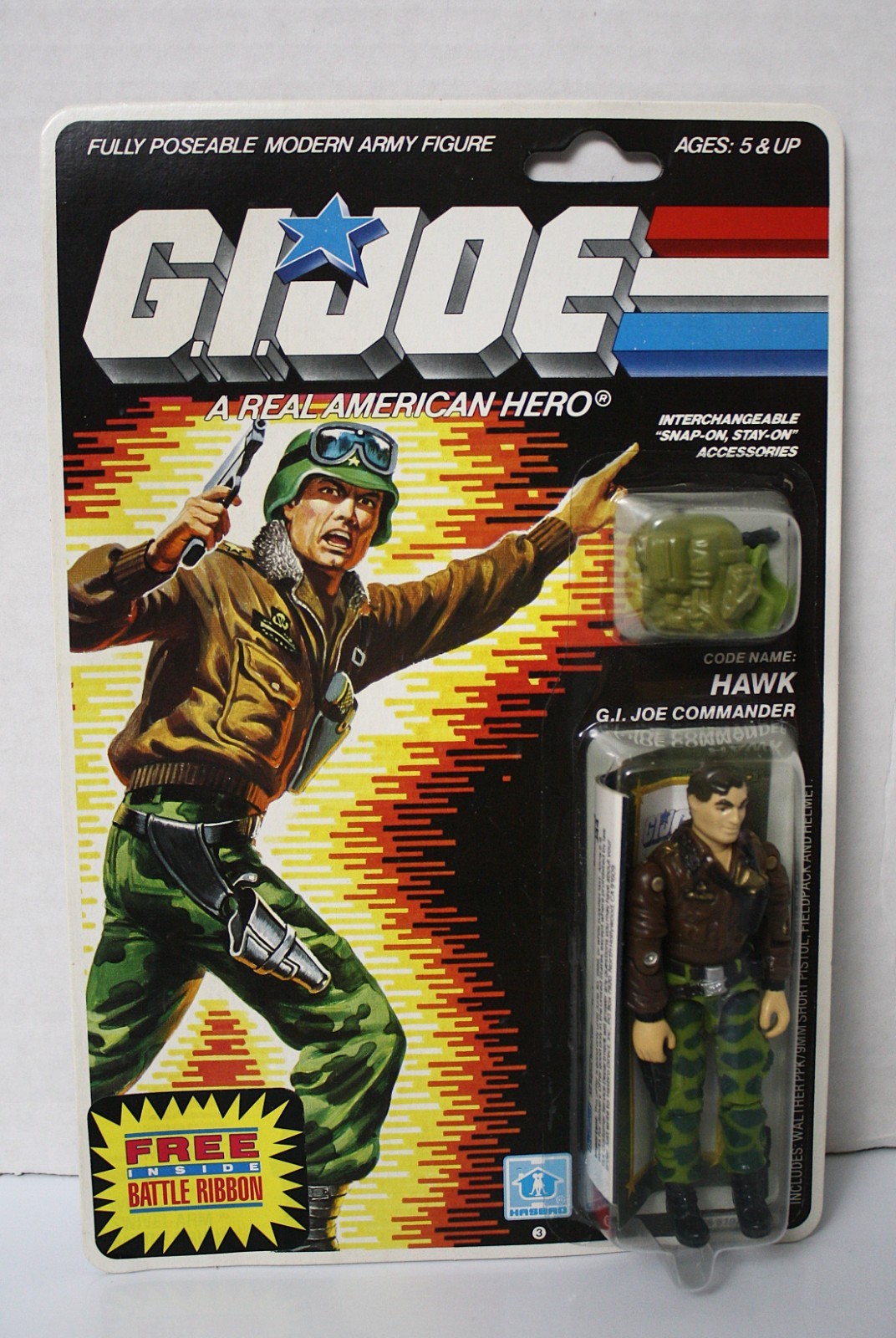 GI Joe General HAWK 1985 Punched MOC Hasbro Vintage Factory Sealed Action Figure