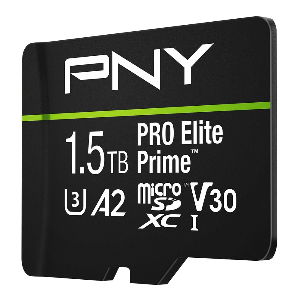 PNY 1.5TB PRO Elite Prime™ C10 U3 V30 A2 microSDXC Flash Memory 1.5TB, Black