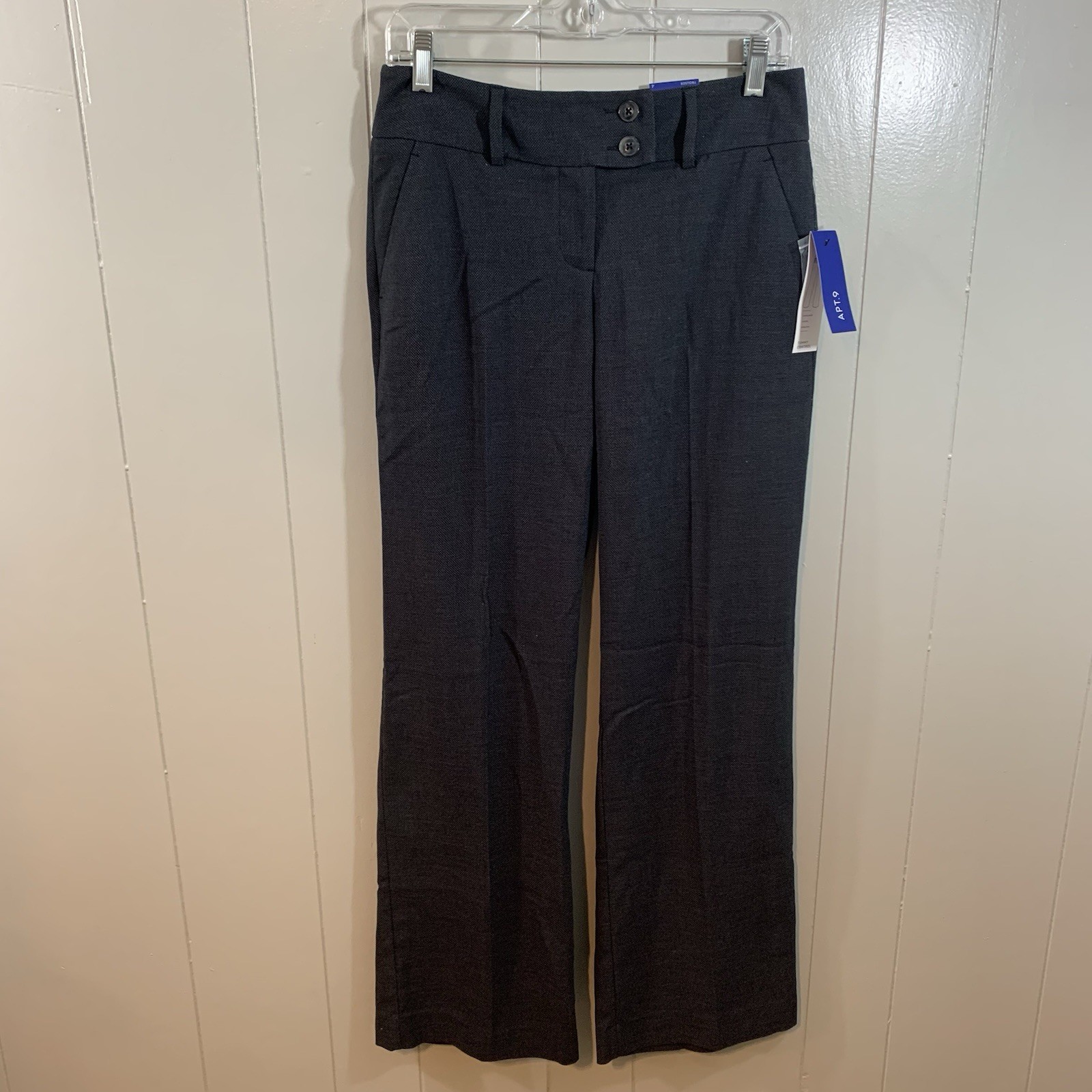 Apt. 9 Trouser Mid Rise Black Straight Leg Career Casual Neutral Pants 4 NEW Apt. 9 Trouser Mid Rise Black Straight Leg Career Casual Neutral Pants 4 NEW