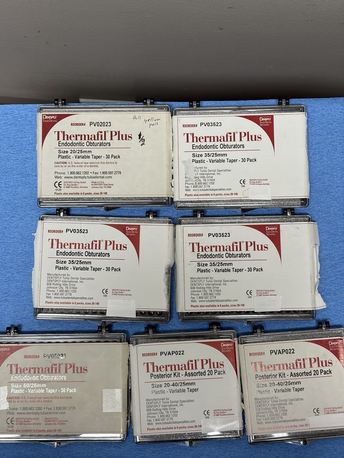 Dentsply Tulsa Thermafil Plus Gutta Percha Points Assorted Sizes, expired