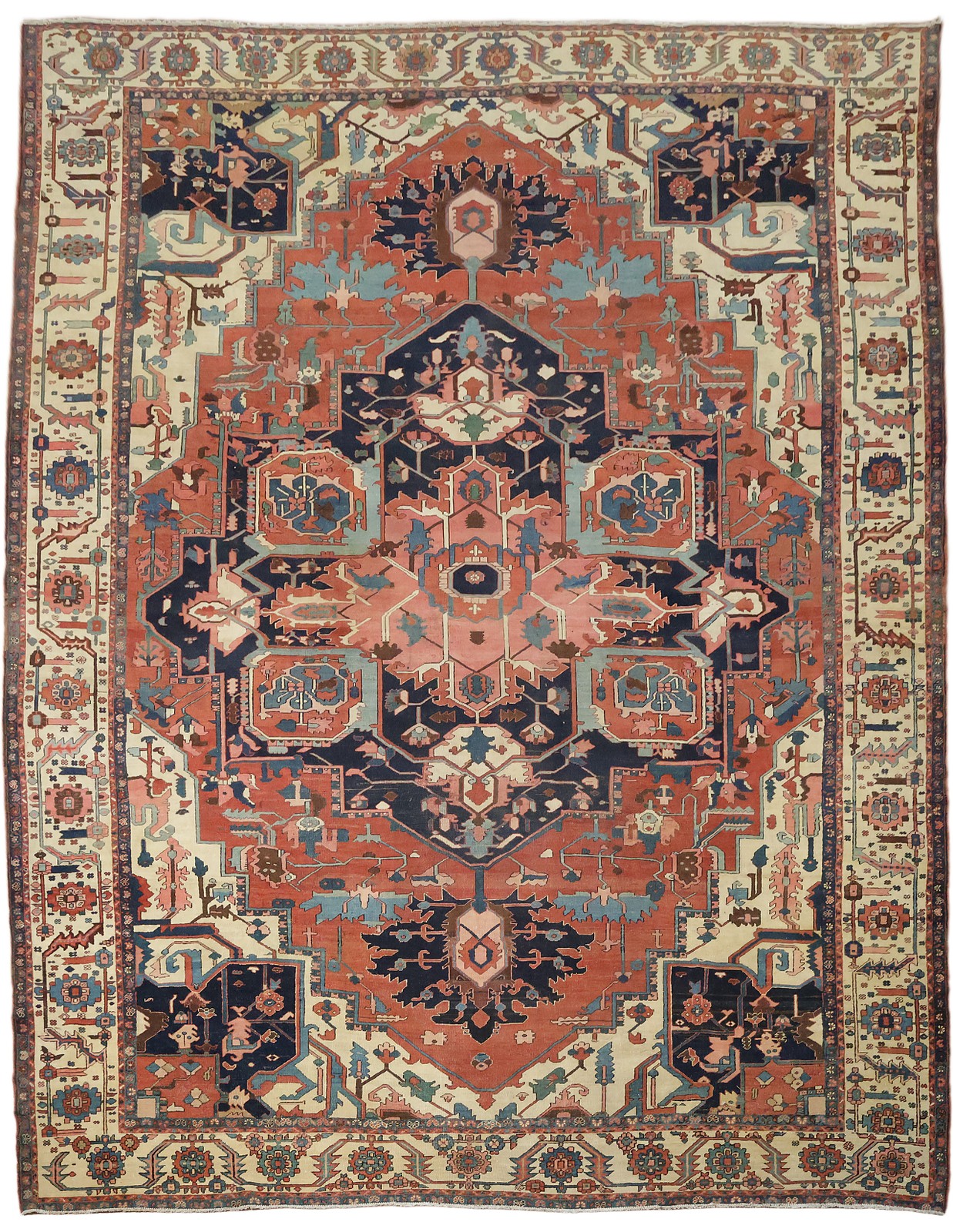Pre-1900 Antique Large Rug 12x15 Ft Hand-Knotted Traditional Oriental Wool Rug