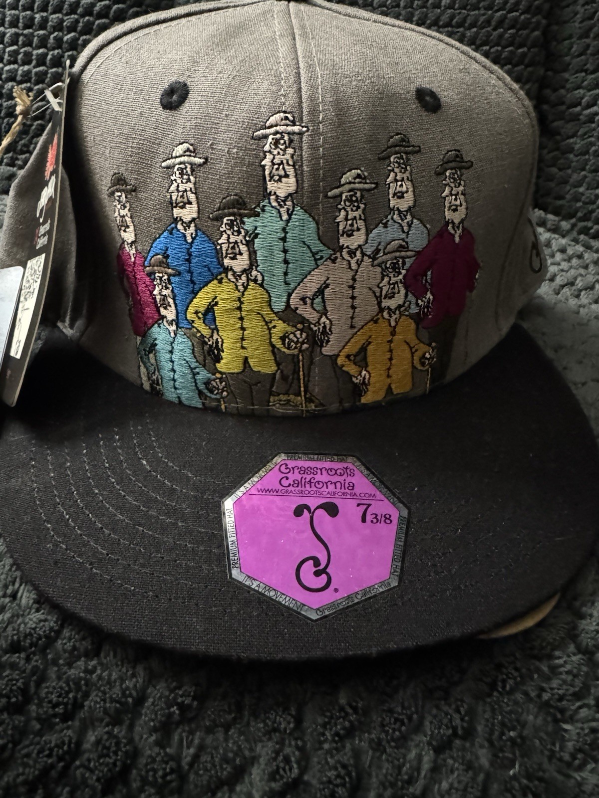 Jerry Garcia x Grassroots California Fitted Hat Cap Size 7 3/8 Jerry Garcia x Grassroots California Fitted Hat Cap Size 7 3/8