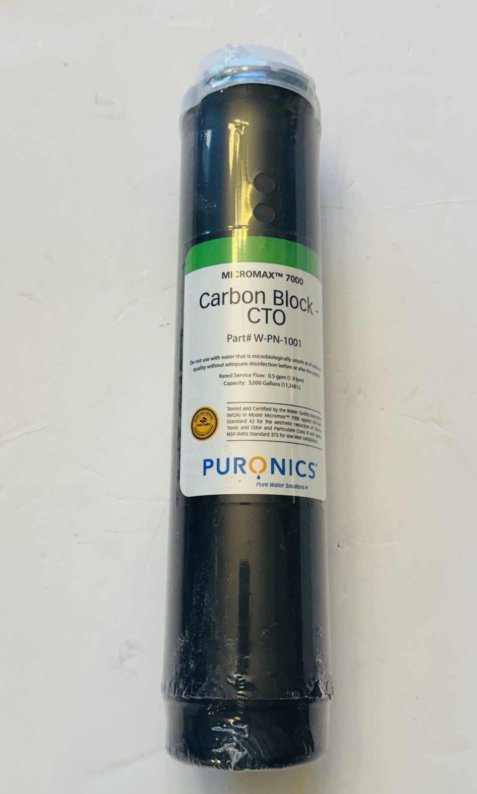 Puronics Micro Max 7000, Carbon Block CTO, Part # W-PN-1001 Puronics Micro Max 7000, Carbon Block CTO, Part # W-PN-1001