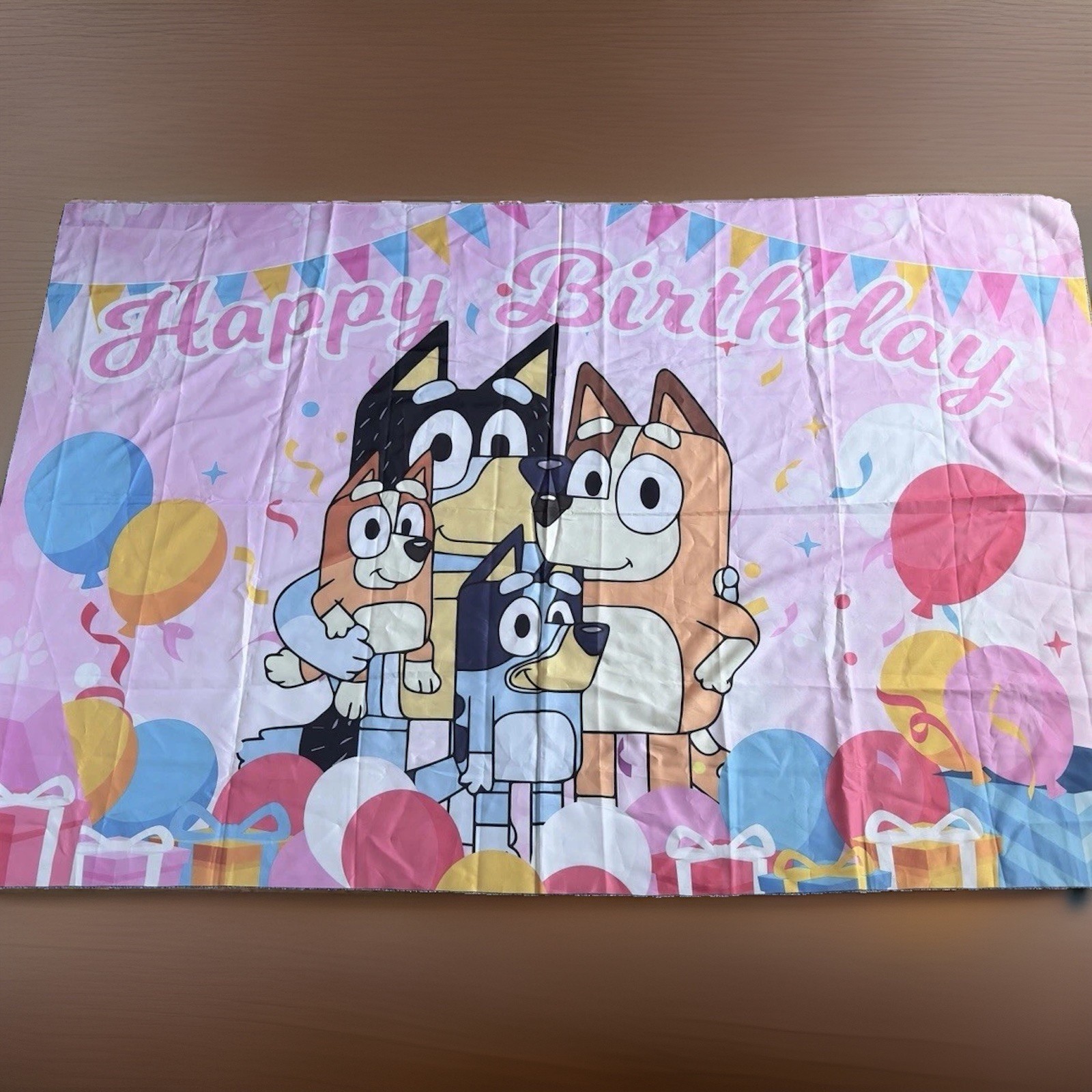 BLUEY Birthday Banner Childrens Youth Party Backdrop Pink 58x38” Party Supplies