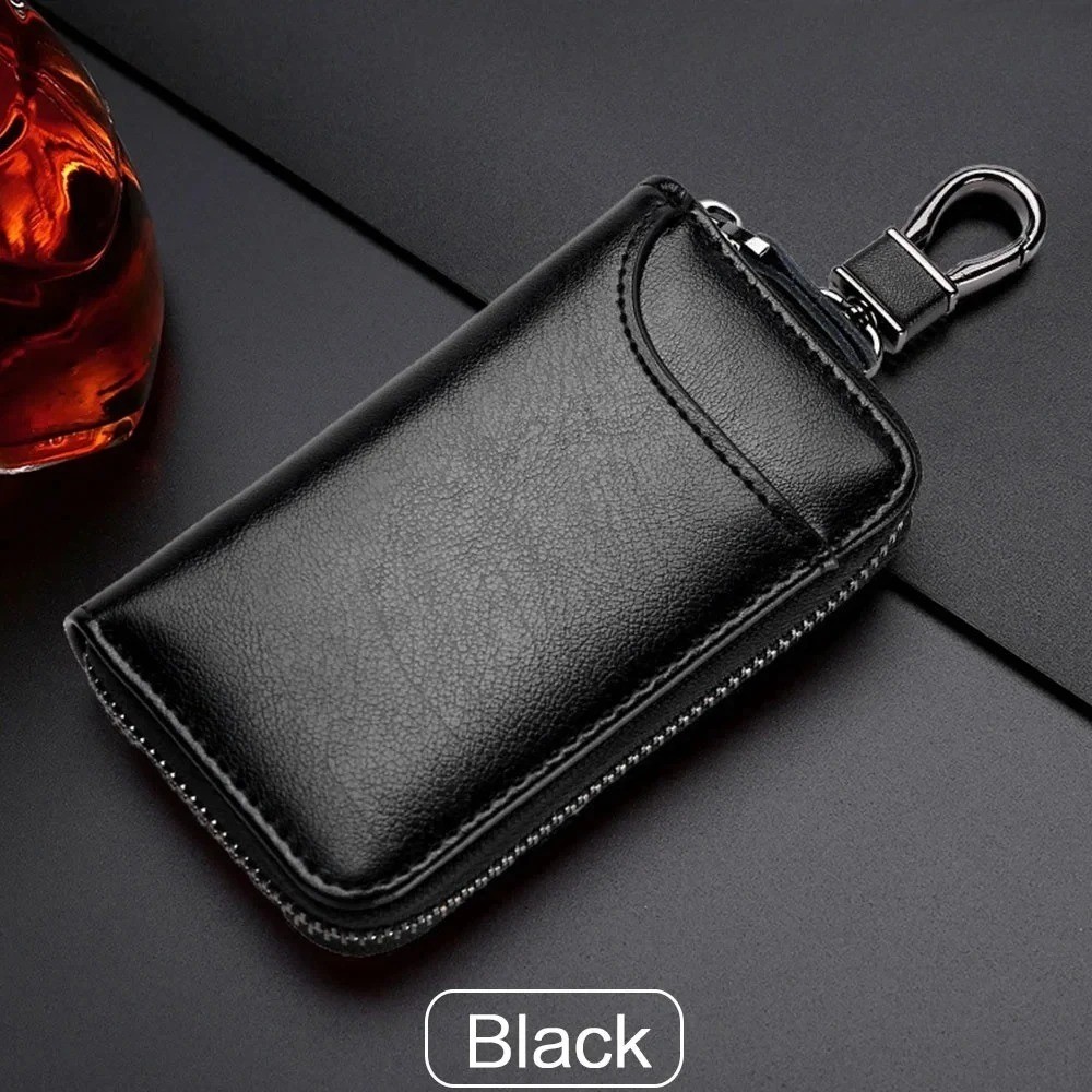 Genuine Leather KeyChain Unisex Key Bag Multifunction Organizer Wallet Holder