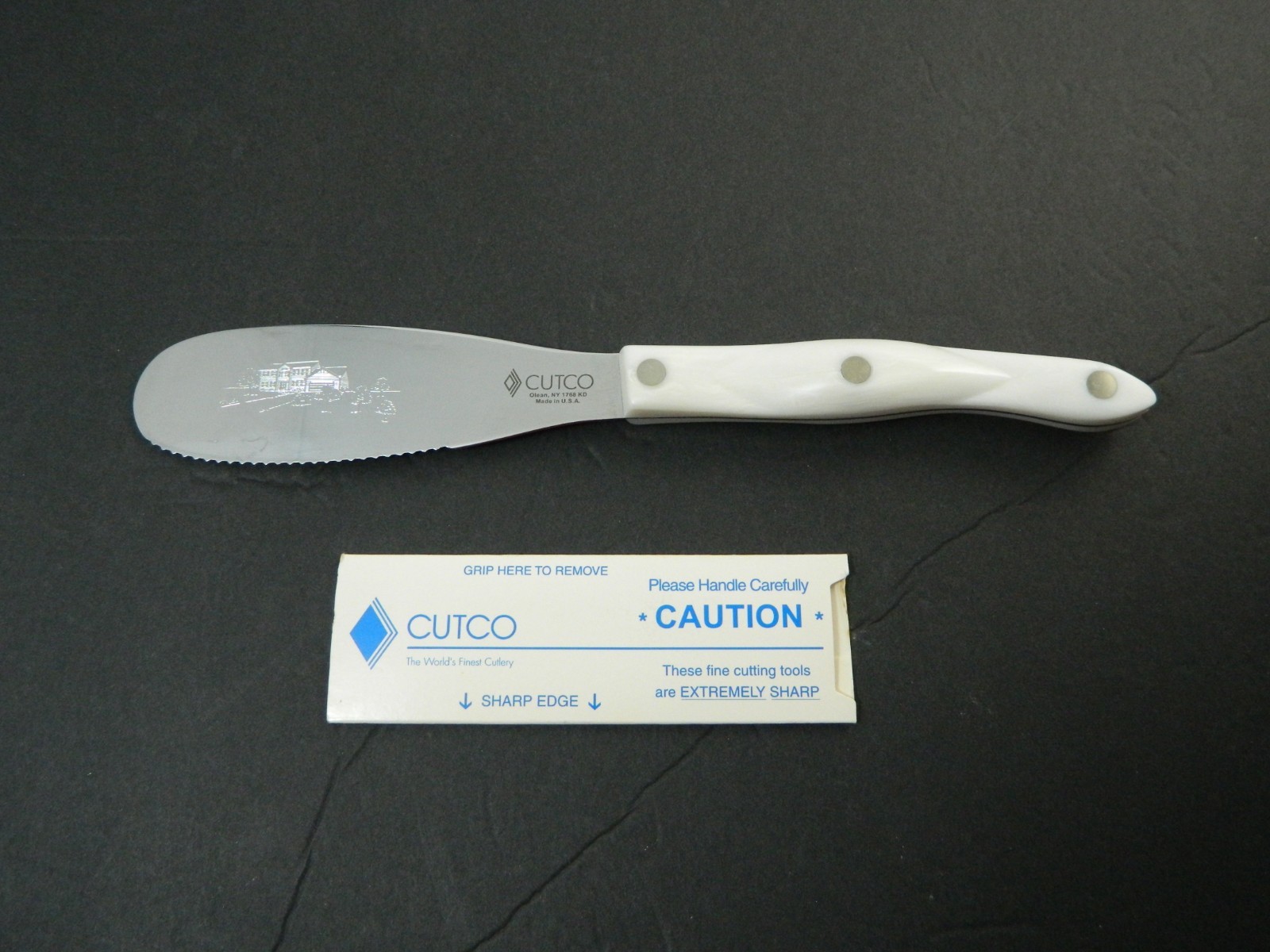 Cutco 1768 Spatula Spreader Blade Pearl White Handle Personalized Engraved Cutco 1768 Spatula Spreader Blade Pearl White Handle Personalized Engraved