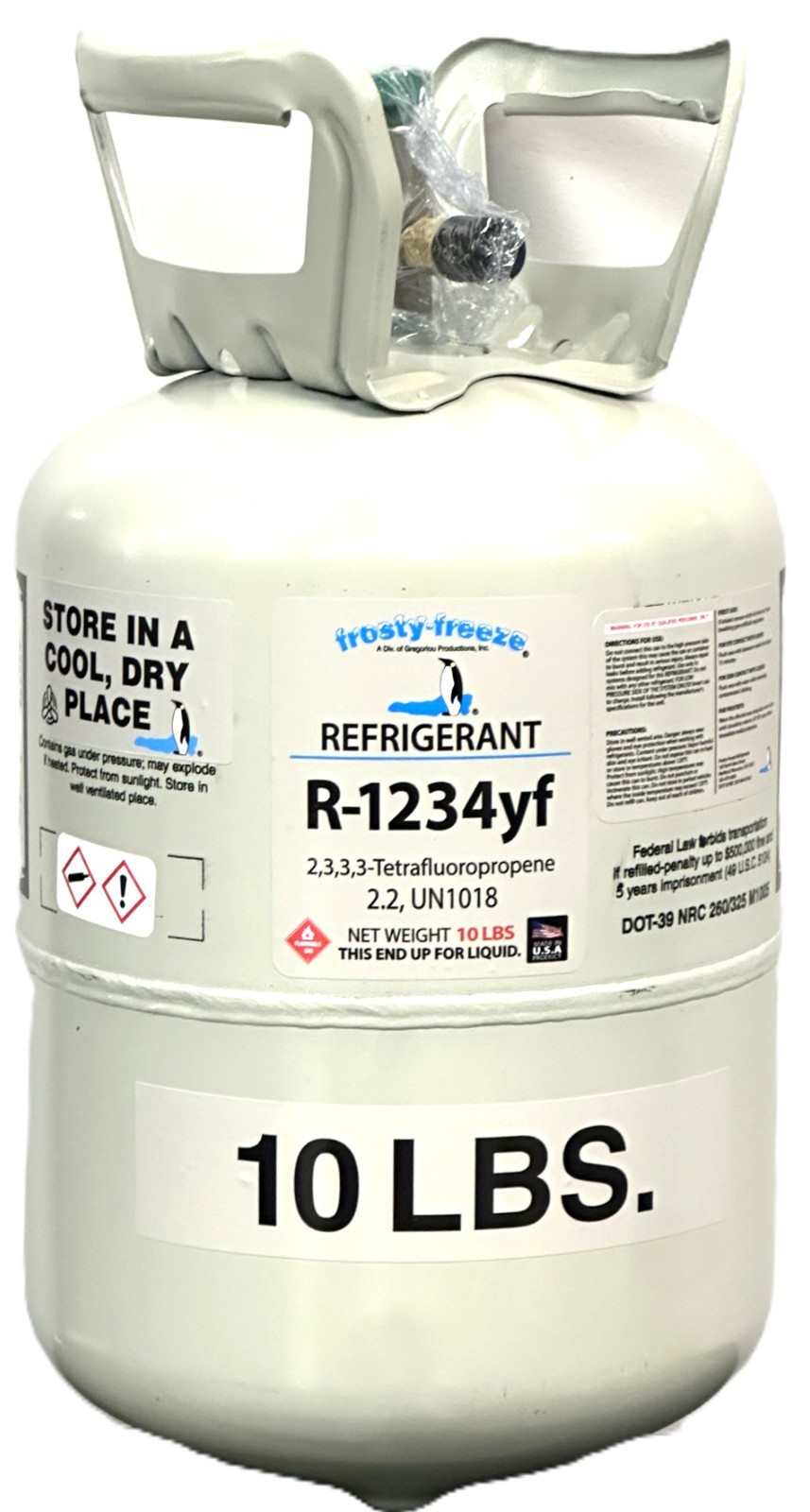 R1234yf, 10 Lbs., Refrigerant Automotive A/C Systems Factory Sealed R1234yf, 10 Lbs., Refrigerant Automotive A/C Systems Factory Sealed