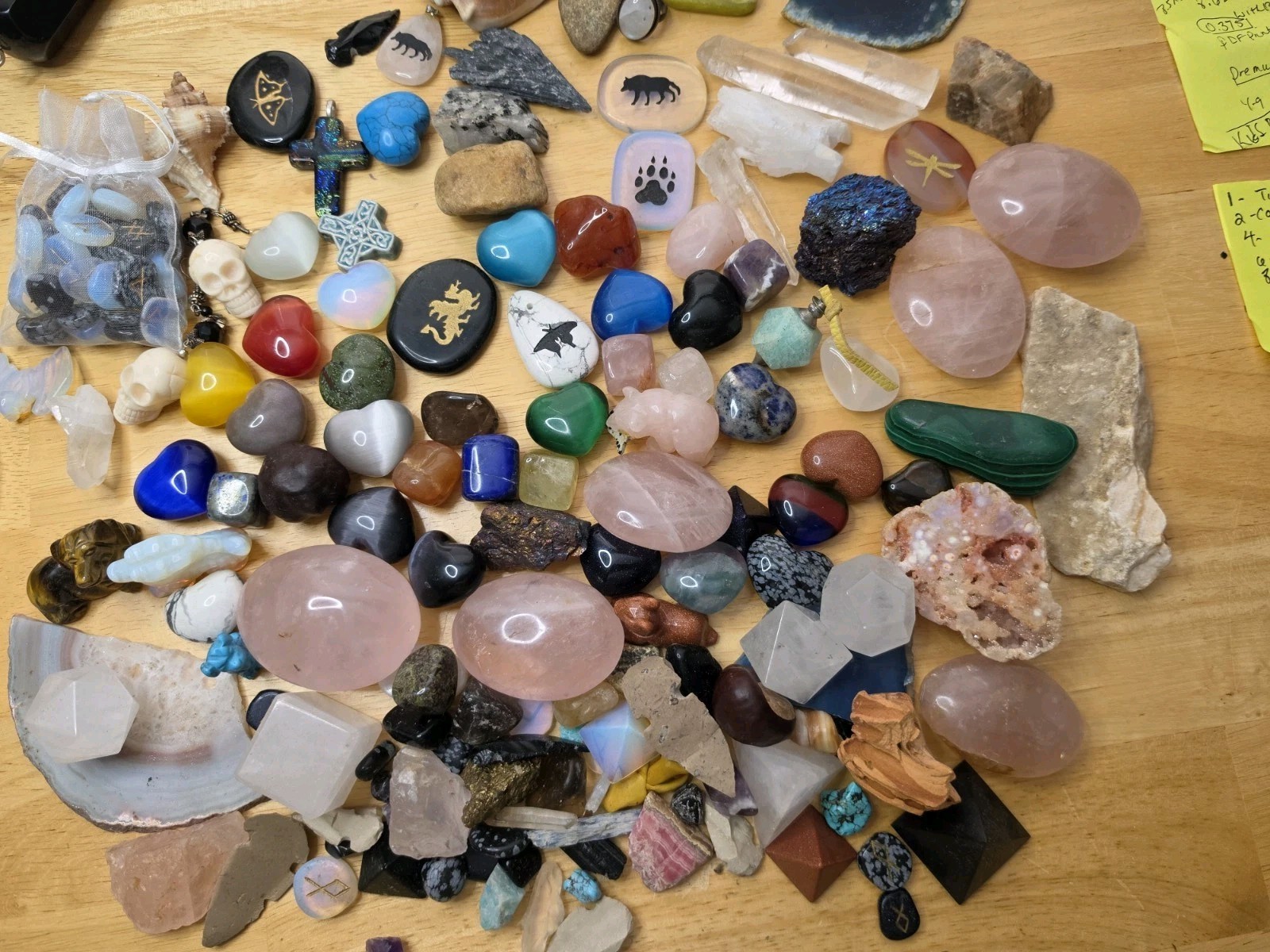 Mixed Lot Tumbled Crystals & Stones w/ Rough Minerals, Hearts, Pendants 7lb 14oz Mixed Lot Tumbled Crystals & Stones w/ Rough Minerals, Hearts, Pendants 7lb 14oz