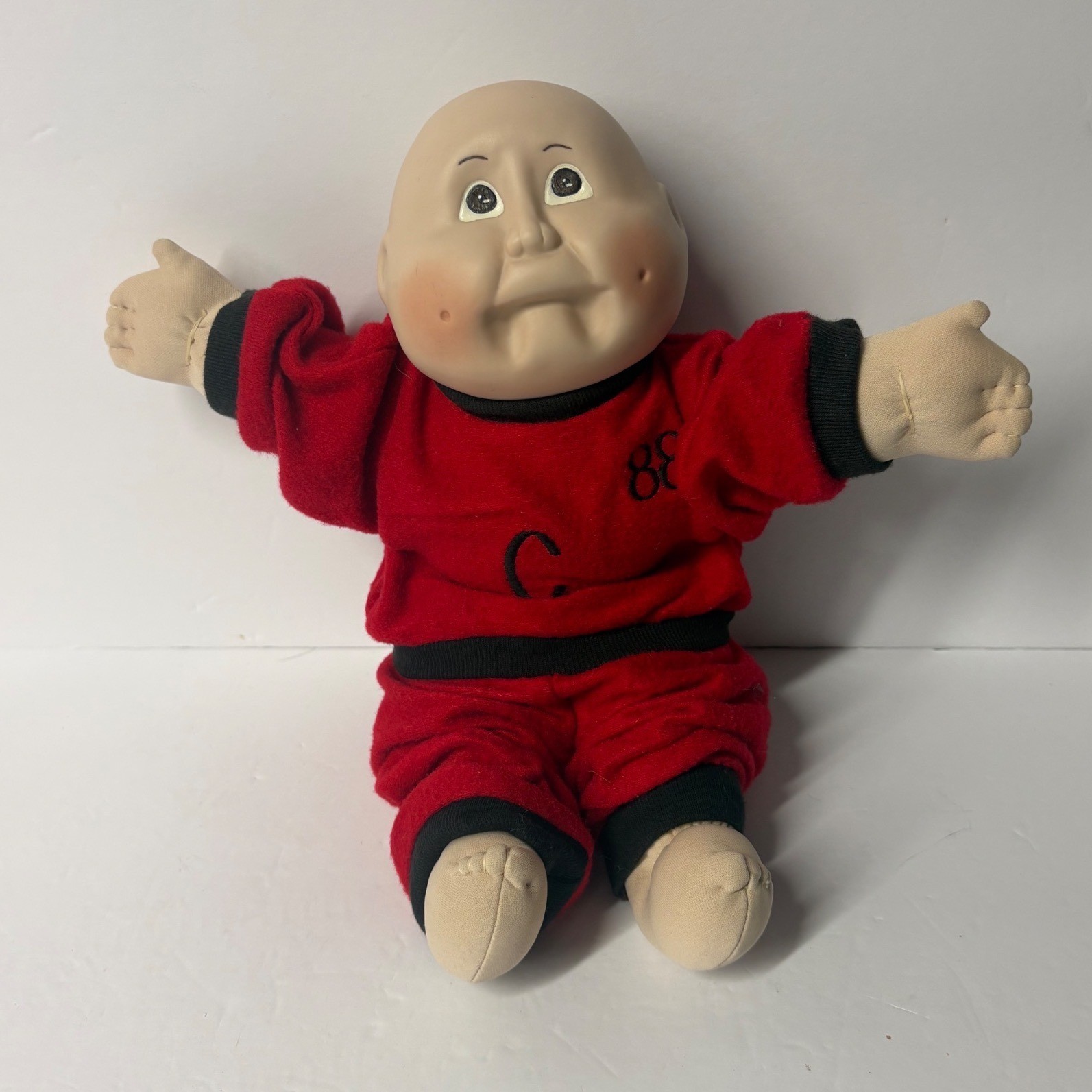 Vintage 1980s Bald Baby Doll Red Black Track Athletic Suit Unbranded Nostalgia Vintage 1980s Bald Baby Doll Red Black Track Athletic Suit Unbranded Nostalgia