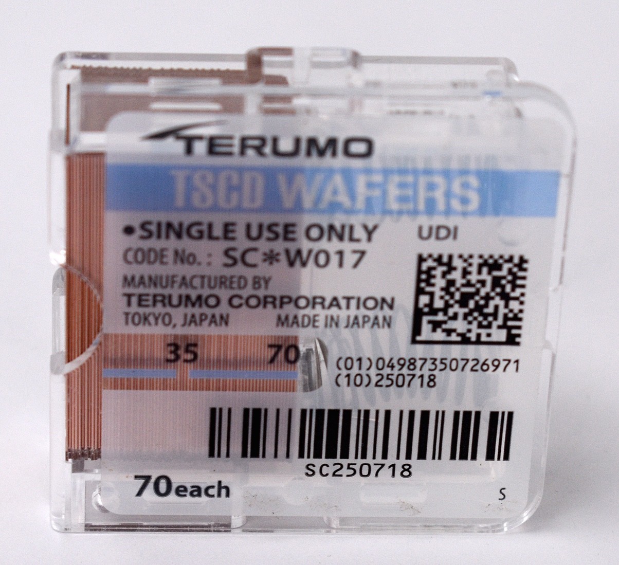 New Terumo TSCD REF SC*W017 Wafers 1 Cartridge (70 Pieces Wafers)