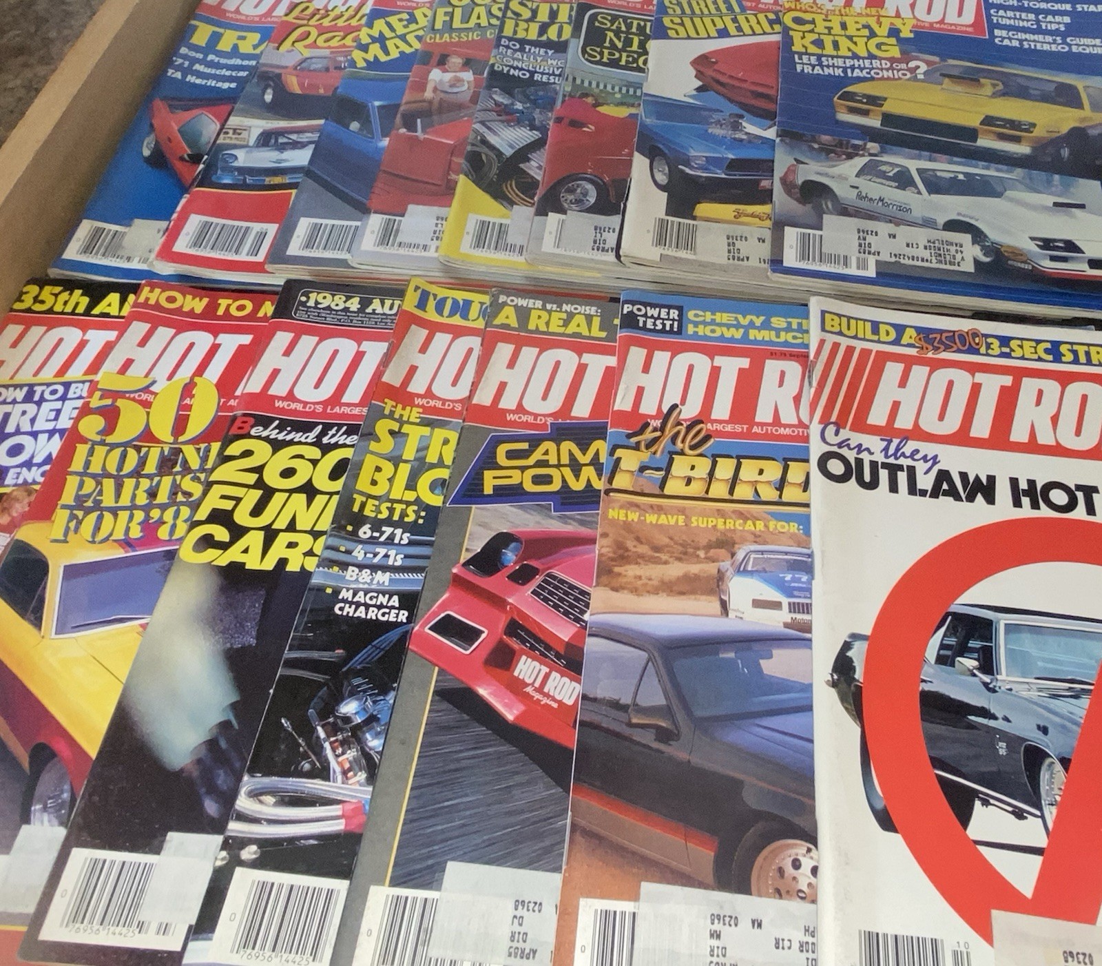HOT ROD MAGAZINE HUGE VINTAGE LOT OF (15) 1982 •1983 • 1984 • with POSTCARD ADS*