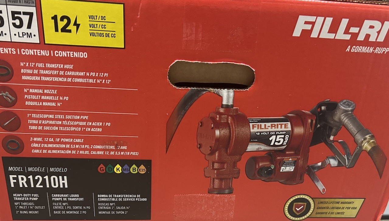 Fill-Rite FR1210H Fuel Transfer Pump, 12vDC, 15 Gpm, 1/4 Hp, Fill-Rite FR1210H Fuel Transfer Pump, 12vDC, 15 Gpm, 1/4 Hp,