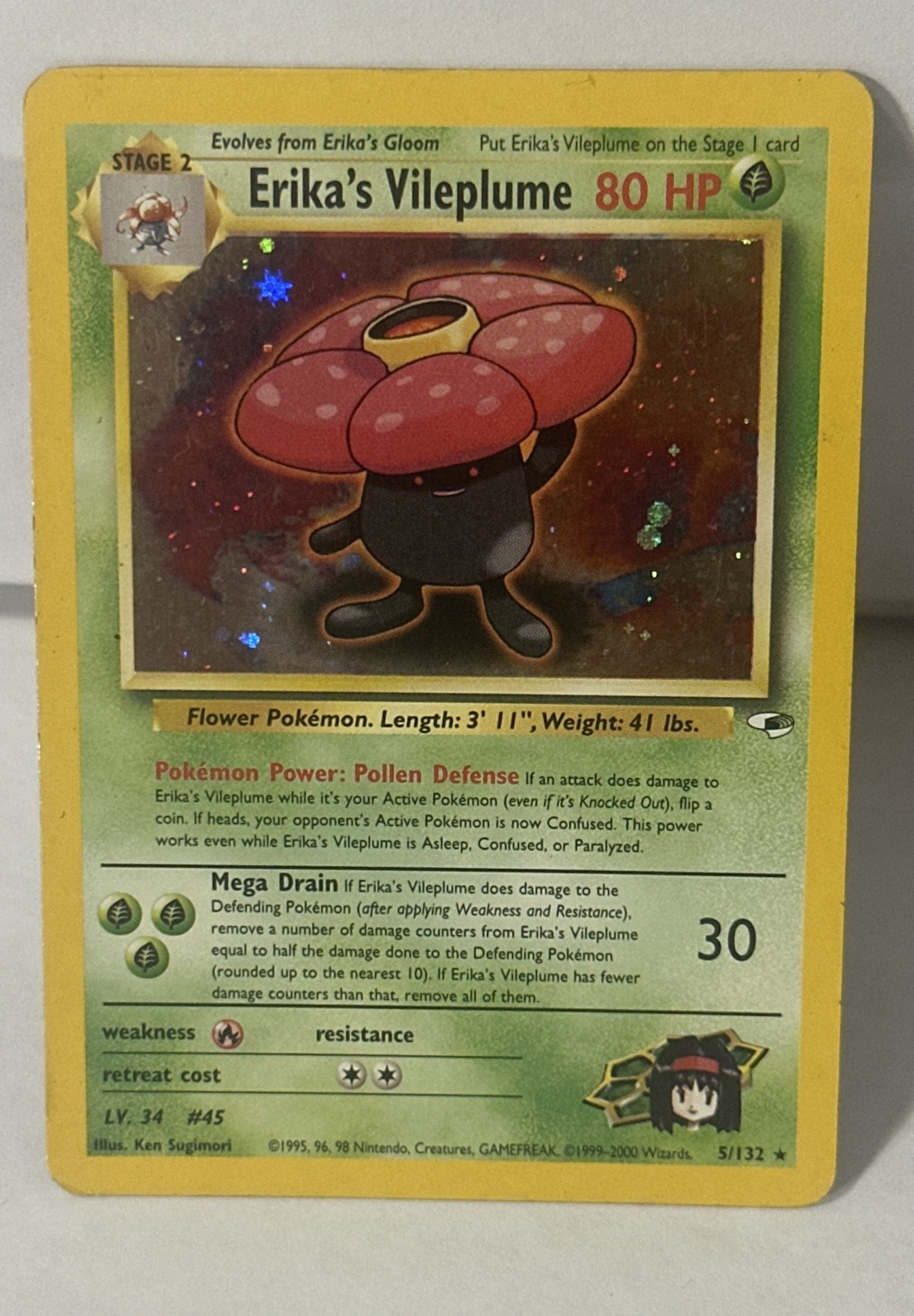 Erika\'s Vileplume 005/132 Gym Heroes Holo Erika\'s Vileplume 005/132 Gym Heroes Holo