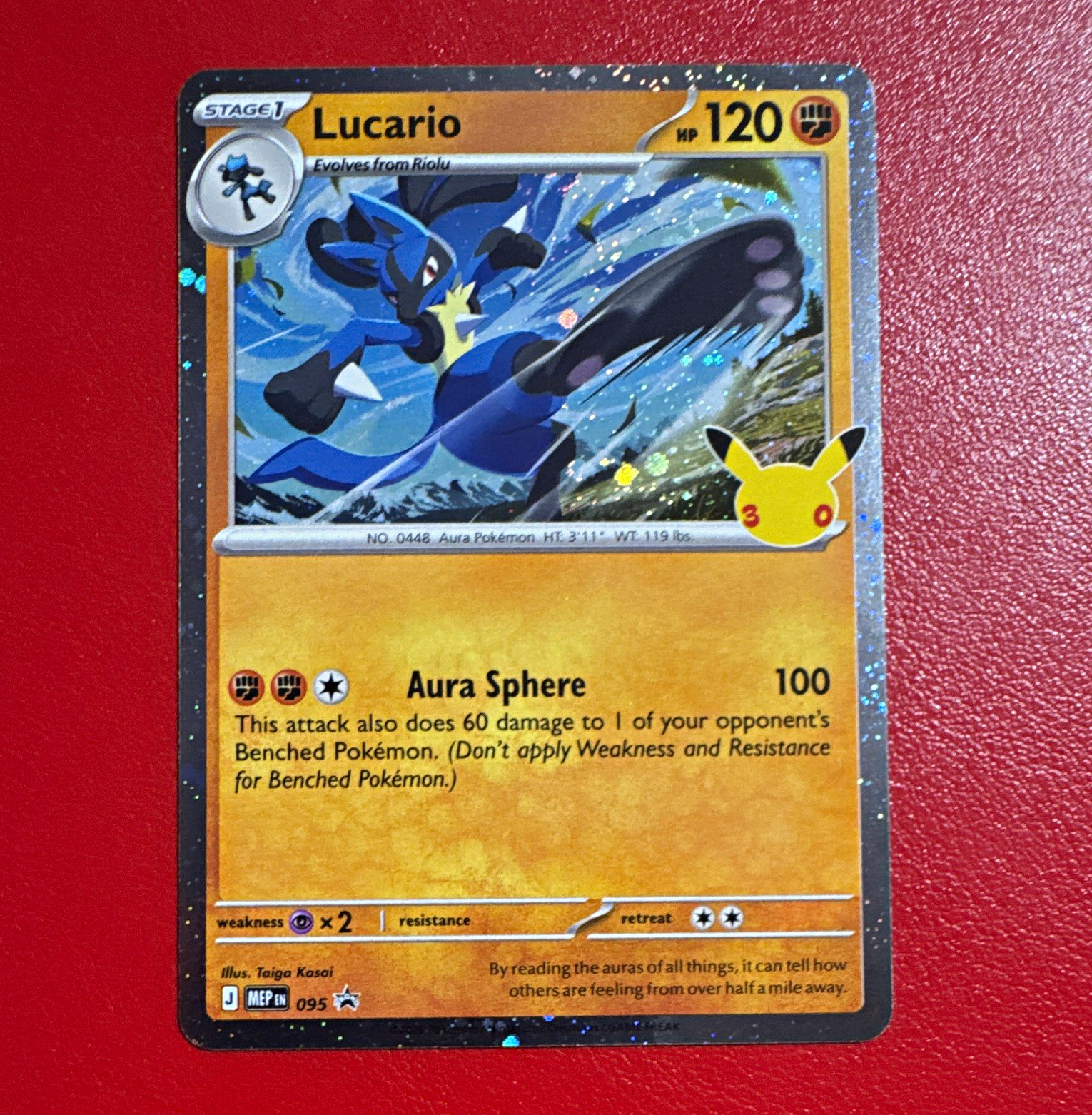 Lucario 095 30th Anniversary Celebrations Holo - Pokemon TCG Eng 120 HP Lucario 095 30th Anniversary Celebrations Holo - Pokemon TCG Eng 120 HP