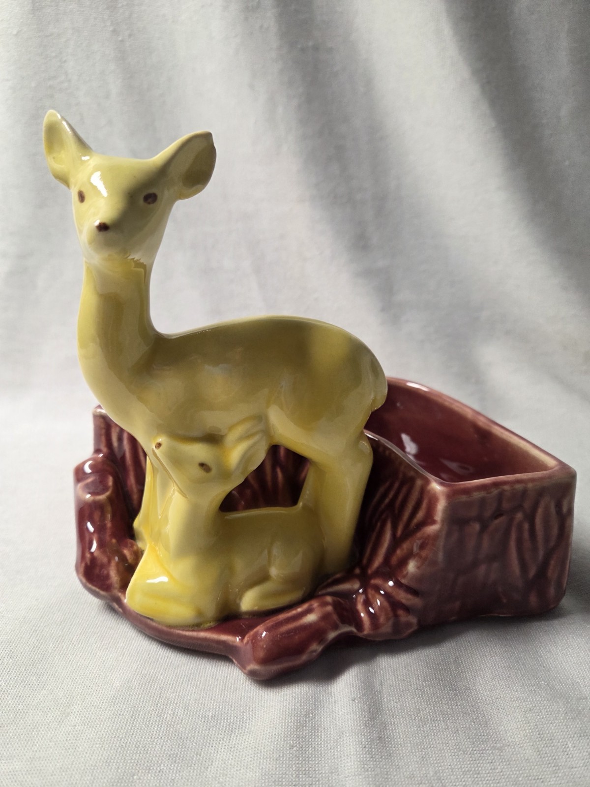 Vintage Shawnee Pottery USA Mother Doe & Fawn Deer Planter Trinkets Hunter Gift Vintage Shawnee Pottery USA Mother Doe & Fawn Deer Planter Trinkets Hunter Gift