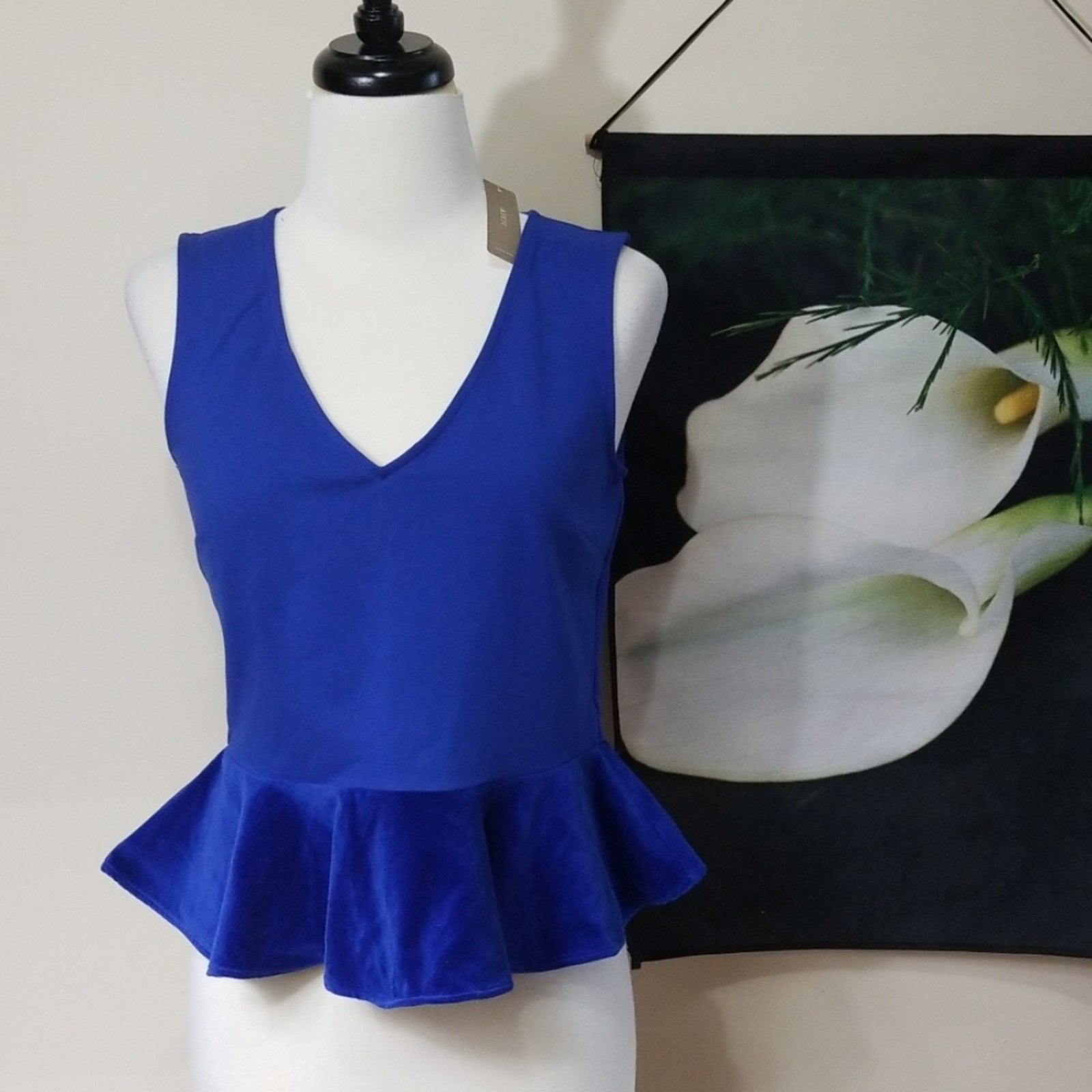 NWT J Crew Deep V Neck Peplum Sleeveless Top NWT J Crew Deep V Neck Peplum Sleeveless Top