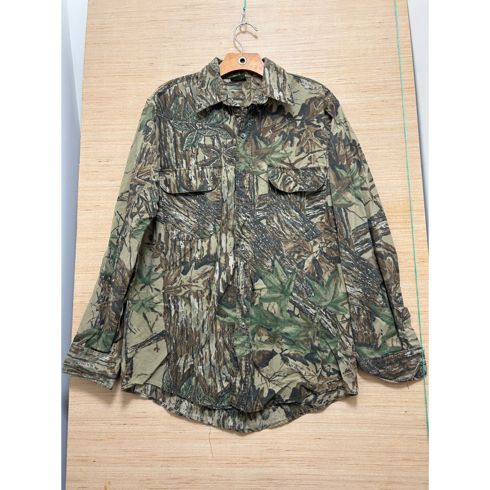 VTG Spartan Camouflage Long Sleeve Button Up Shirt Men\'s M Made in USA
