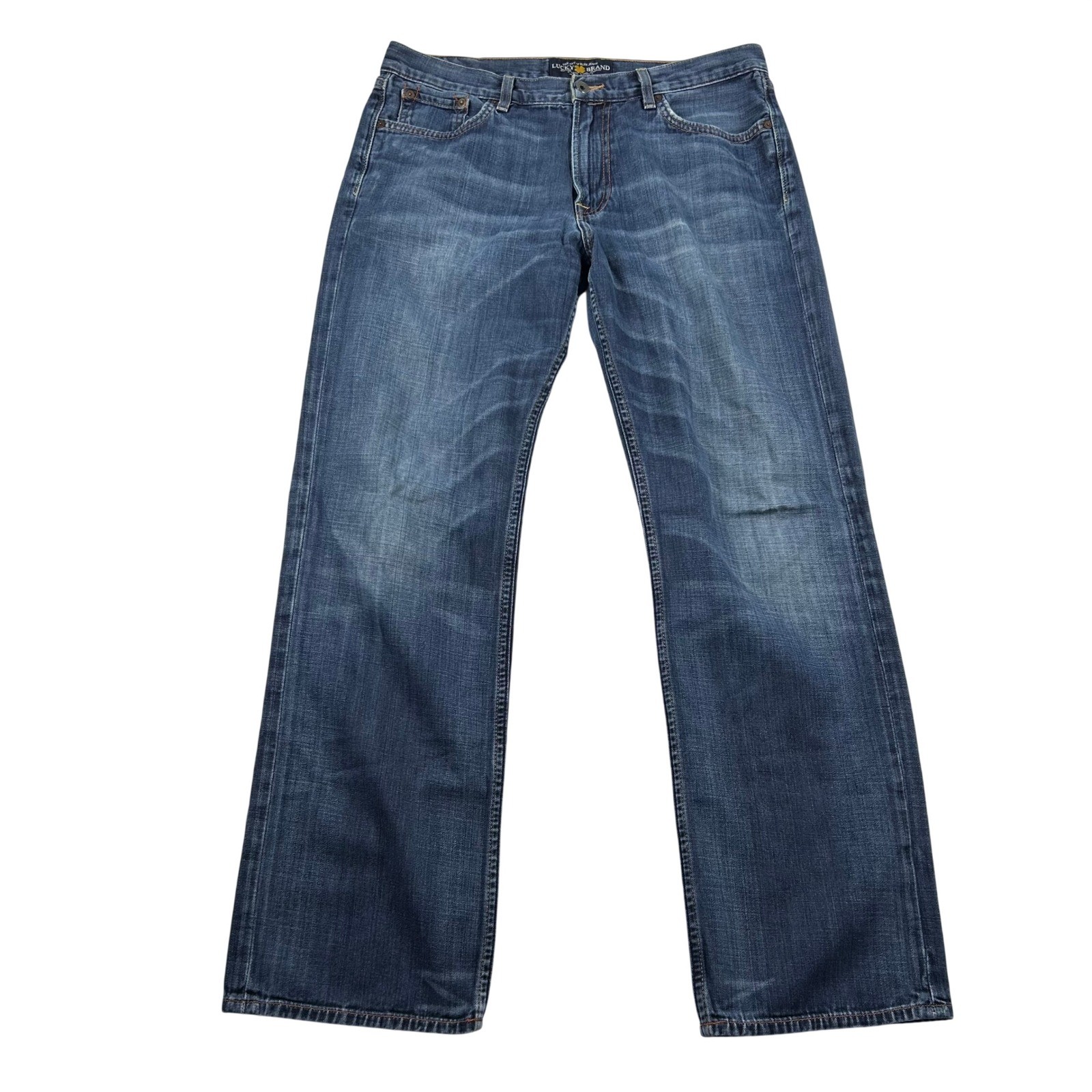 Lucky Brand 361 Vintage Straight Jeans Mens 34x32 Blue Denim 100% Cotton