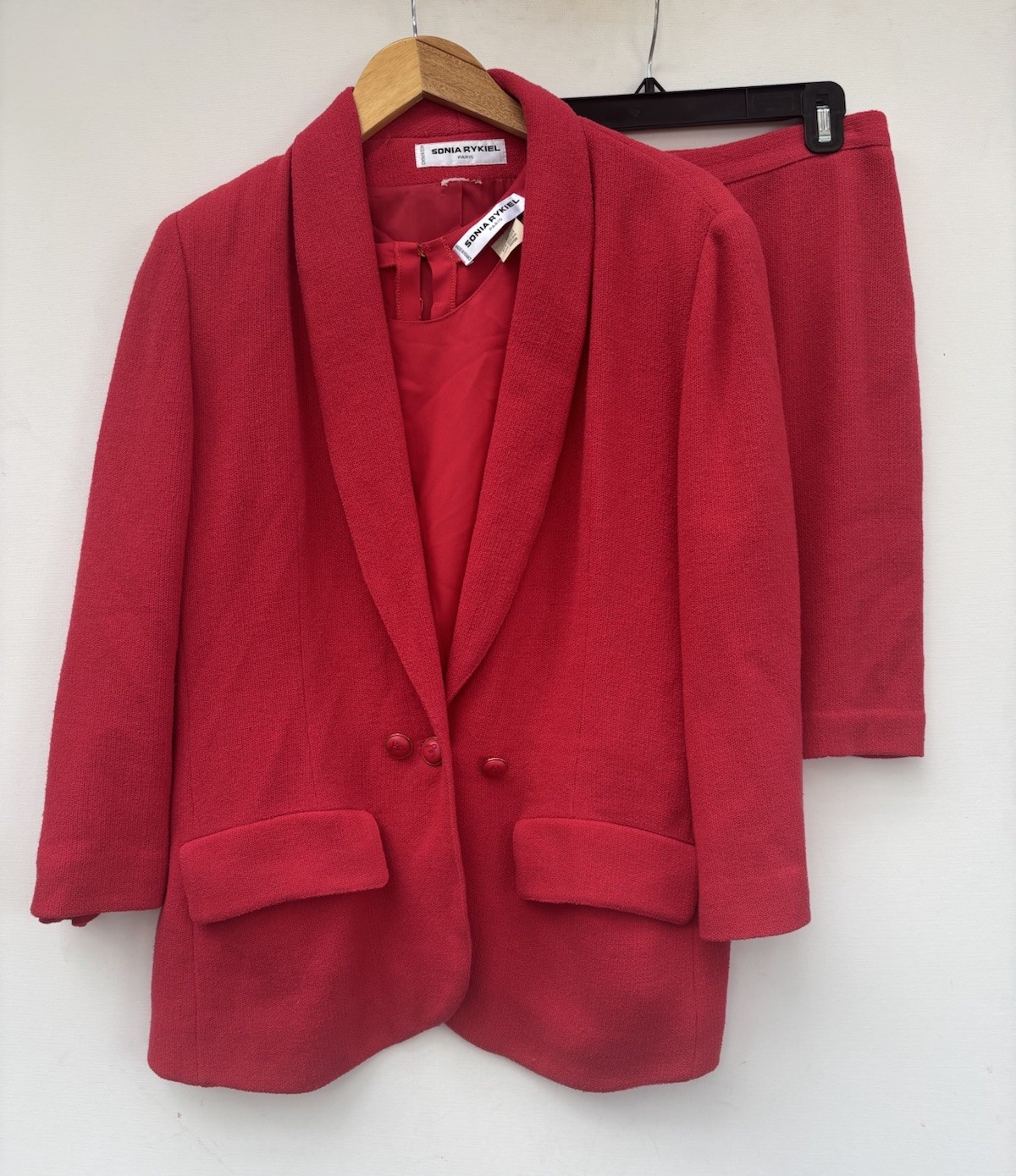 Sonia Rykiel Suit Vintage 3 Piece Blazer Jacket Tank Top Skort 42