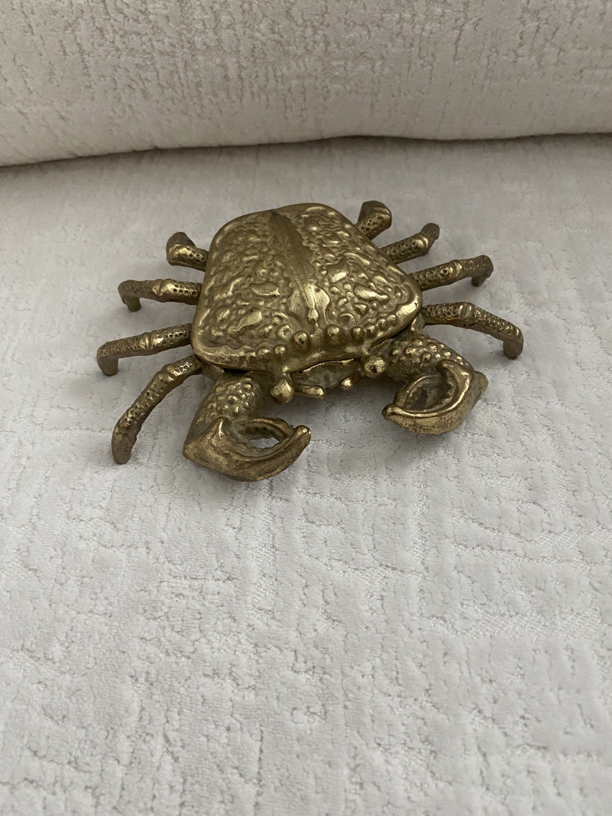 VTG Mid Century Modern Brass Crab Ashtray Jewelry/ Hinged  Trinket Box VGC