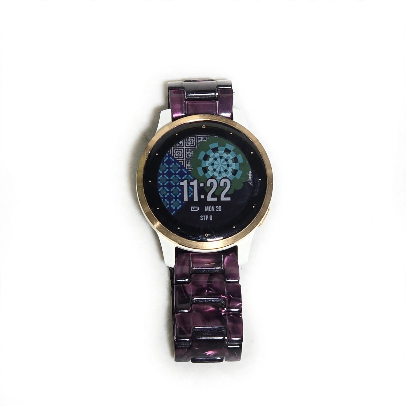 Garmin Vivoactive 4S GPS Smartwatch White/Rose Gold w/ 2 Chargers - Used