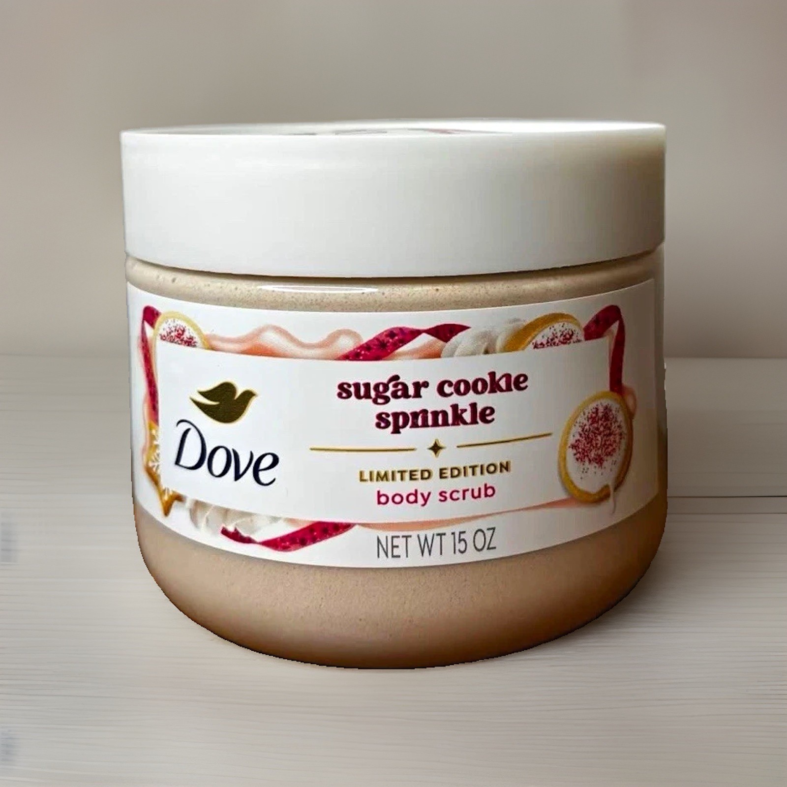 Dove Sugar Cookie Sprinkle Limited Edition Body Scrub, Beige, 15 oz Dove Sugar Cookie Sprinkle Limited Edition Body Scrub, Beige, 15 oz