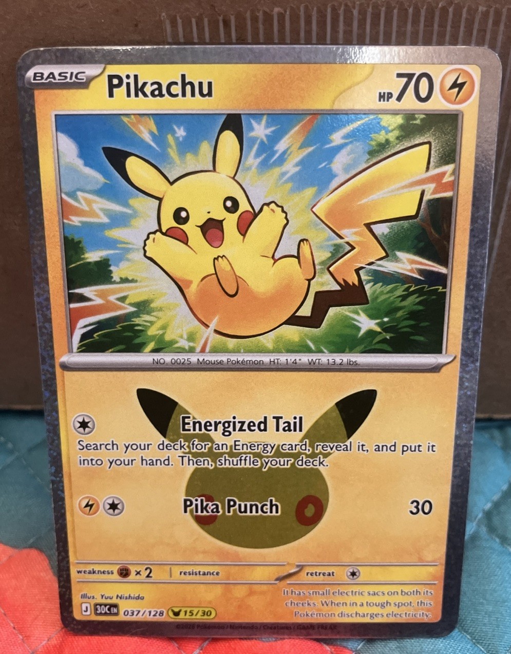 Pokemon TCG Pikachu 037/128 Promo Cosmos Holo — Scarlet & Violet 151 Eng Pokemon TCG Pikachu 037/128 Promo Cosmos Holo — Scarlet & Violet 151 Eng