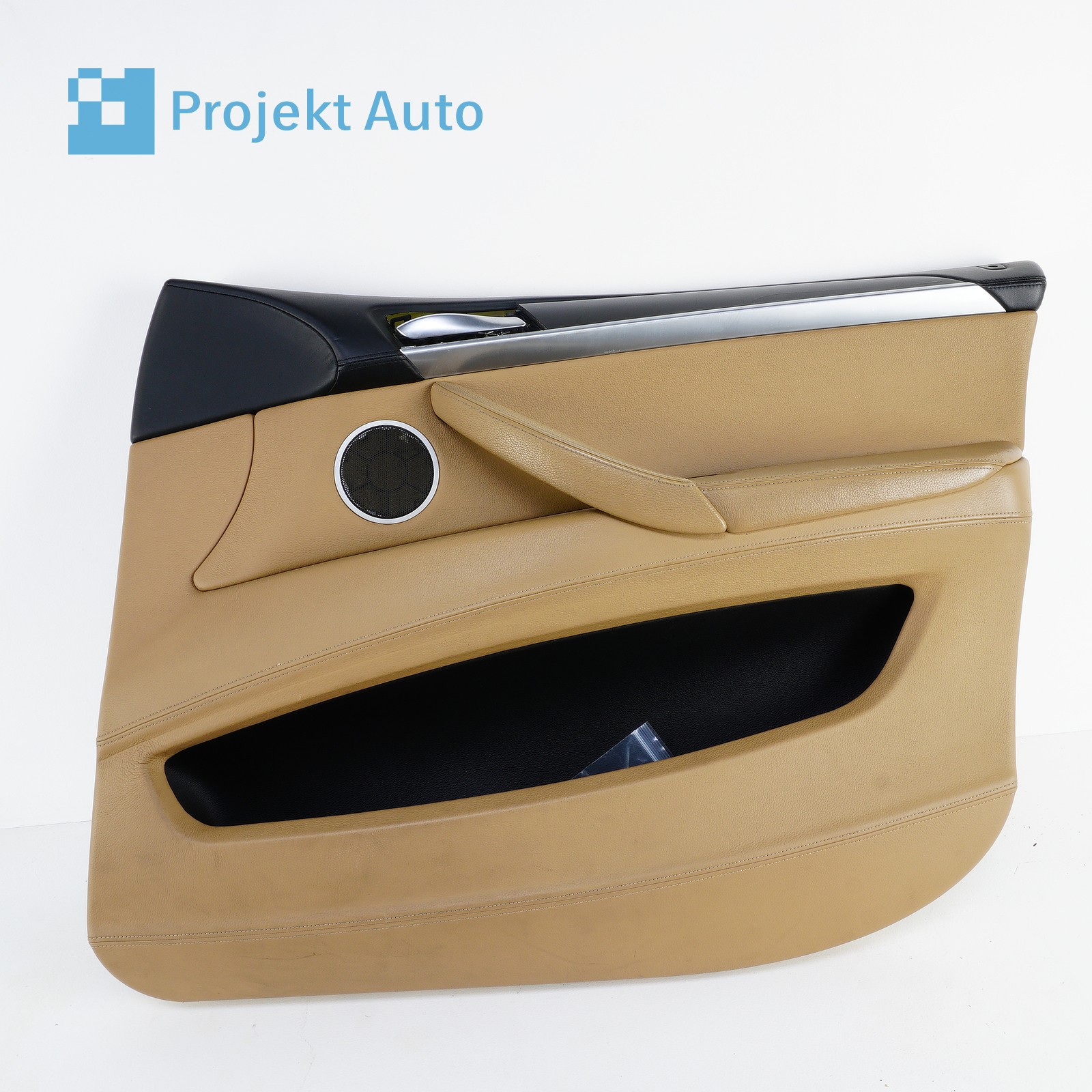 09-13 OEM BMW Front Right Door Panel Bamboo Beige Merino Leather X5M X5 7243432
