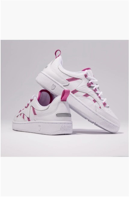 NIB K-Swiss Slamm 99 CC Sneaker Women Genuine Leather White/Raspberry NIB K-Swiss Slamm 99 CC Sneaker Women Genuine Leather White/Raspberry