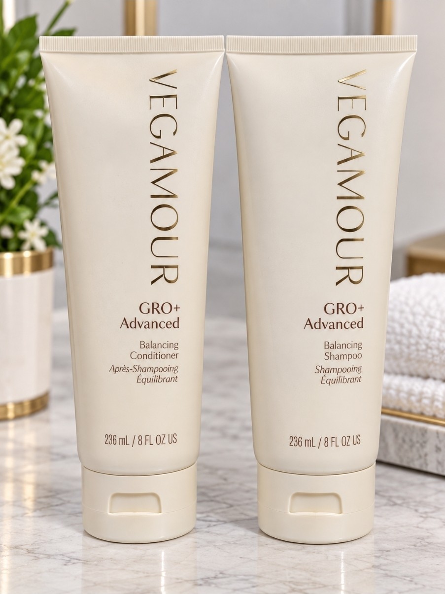 VEGAMOUR GRO+ Advanced Balancing Shampoo & Conditioner 8FL/OZ Reduces Breakage