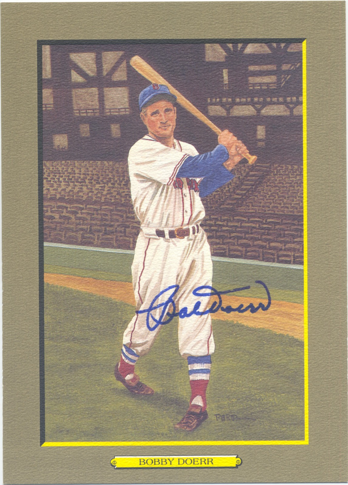BOBBY DOERR  SIGNED  PEREZ STEELE GREAT MOMENTS CARD - NICE