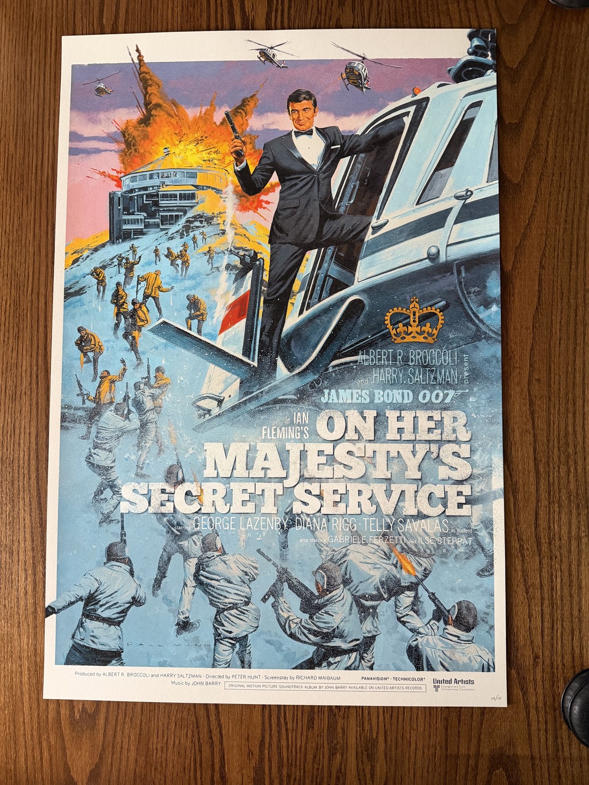 James Bond On Her Majesty's Secret Service Mondo 24x36 Poster Limited Paul Mann