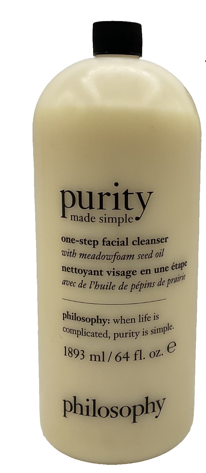 Philosophy PURITY One-Step Facial Cleanser- 64 fl oz New & Sealed No Pump Philosophy PURITY One-Step Facial Cleanser- 64 fl oz New & Sealed No Pump