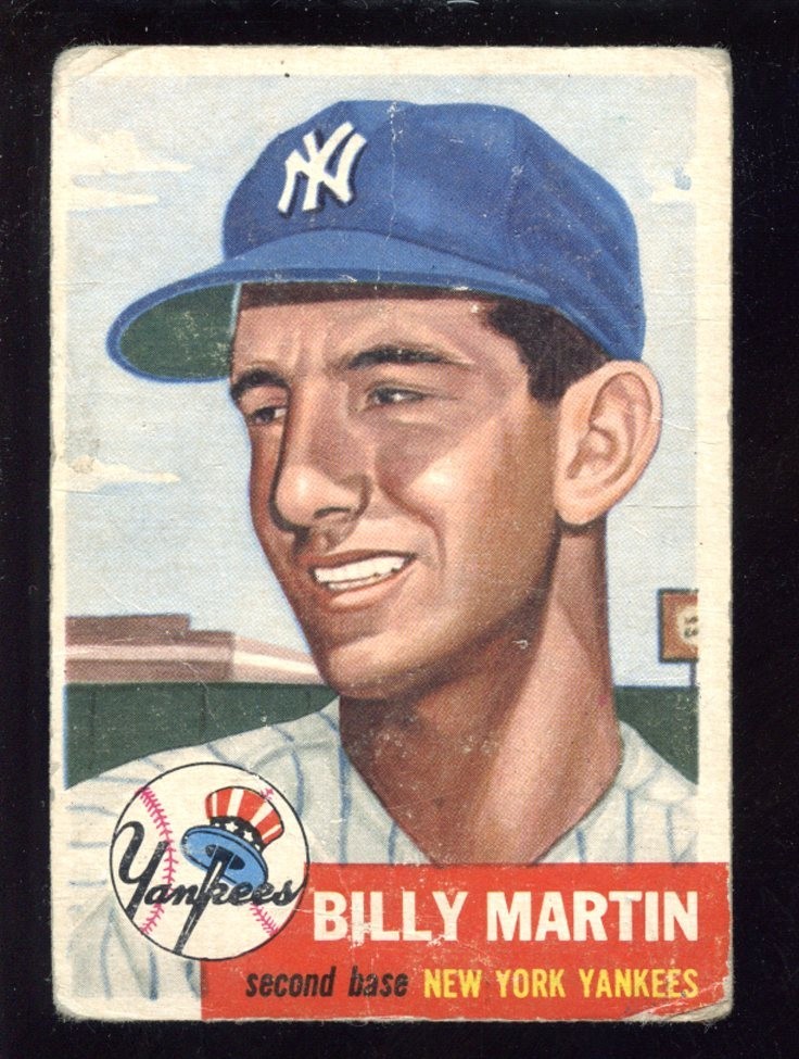 1953 Topps Base Card #86 Billy Martin 2nd Card World Champion New York Yankees 1953 Topps Base Card #86 Billy Martin 2nd Card World Champion New York Yankees