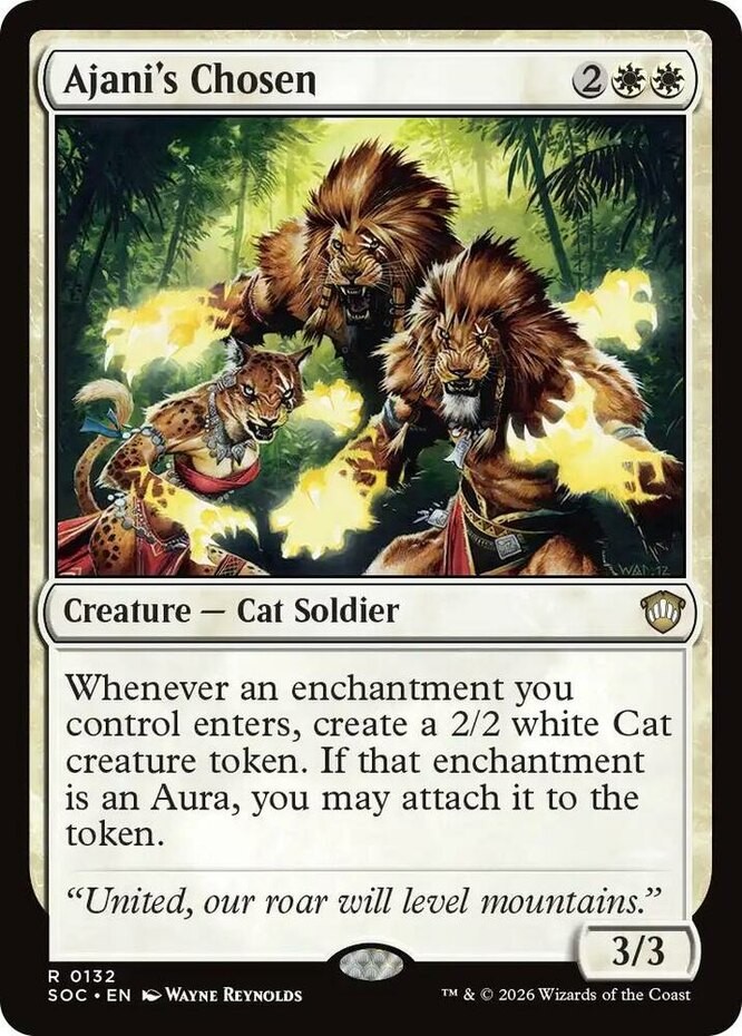 x1 Ajani\'s Chosen R MTG Commander: Secrets of Strixhaven M/NM, English x1 Ajani\'s Chosen R MTG Commander: Secrets of Strixhaven M/NM, English