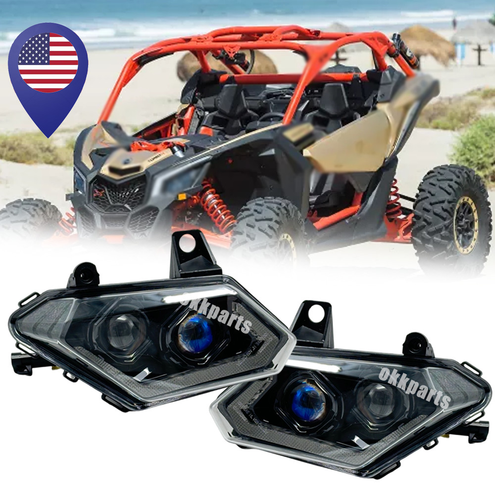 For Can-Am Maverick X3 2017 -2021 Turbo/R/RR DOT LED Headlights DRL Hi/Low Beam For Can-Am Maverick X3 2017 -2021 Turbo/R/RR DOT LED Headlights DRL Hi/Low Beam