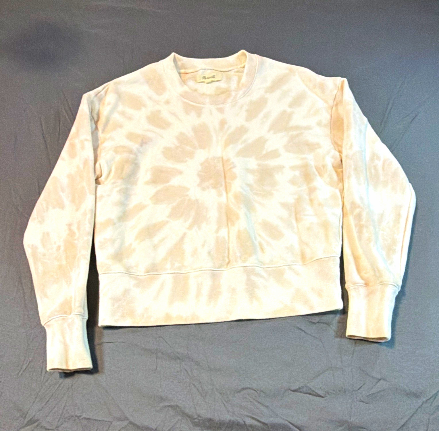 Madewell Tie-Dye Beige Crew Neck Sweatshirt Women’s S Hippie Lounge 100% Cotton