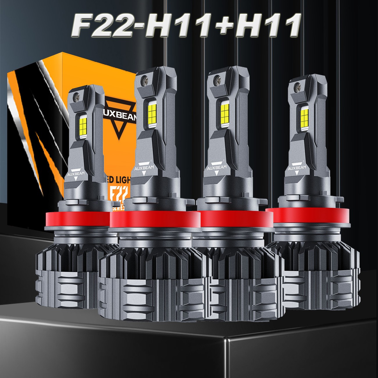 AUXBEAM F22 LED Headlight Bulbs For Nissan Kicks 2019-2024 High Low Beam White