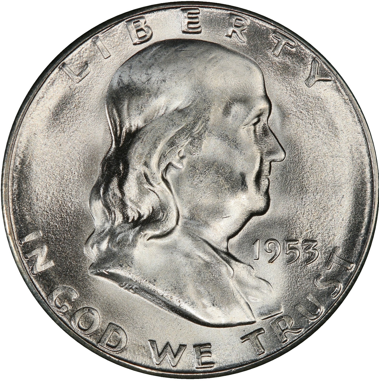 1953-S 50c Franklin Half Dollar Brilliant Uncirculated San Francisco US Coin 1953-S 50c Franklin Half Dollar Brilliant Uncirculated San Francisco US Coin