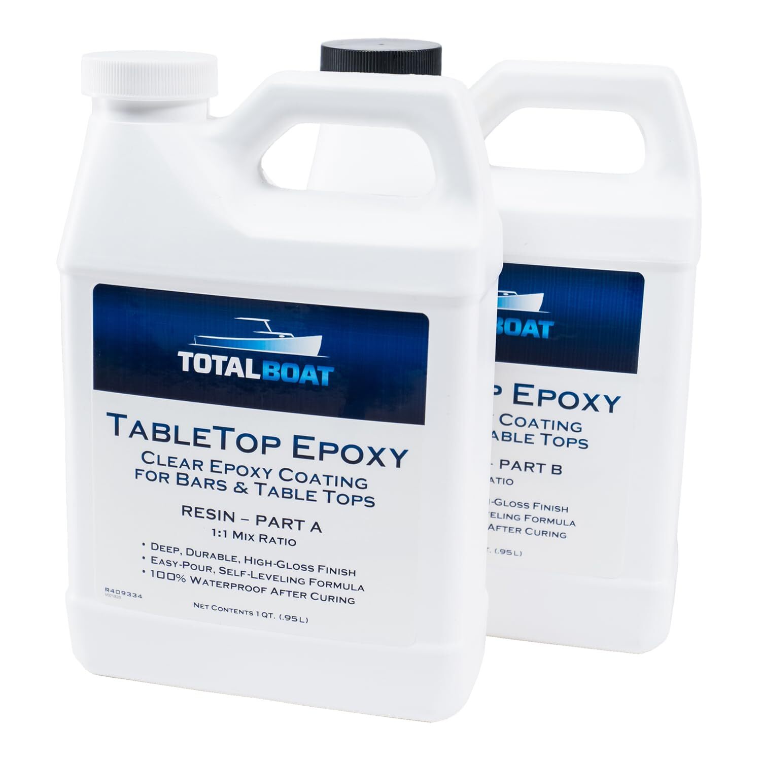TotalBoat Table Top Epoxy Resin Kit - 2 Quart Crystal Clear Epoxy with High TotalBoat Table Top Epoxy Resin Kit - 2 Quart Crystal Clear Epoxy with High