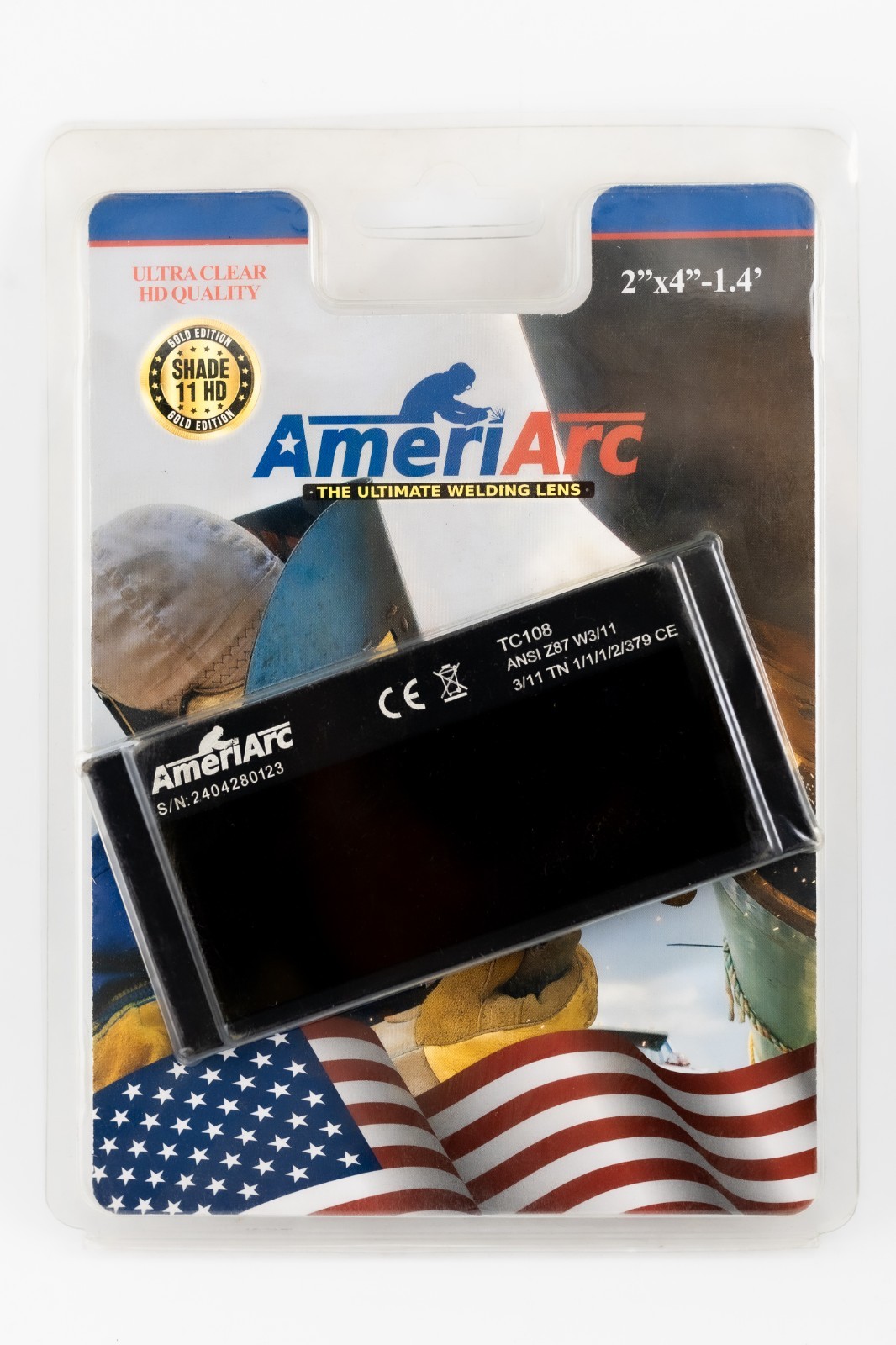 AmeriArc Auto darkening Welding Lens 2x4 Shade 11 GOLD EDITION AmeriArc Auto darkening Welding Lens 2x4 Shade 11 GOLD EDITION