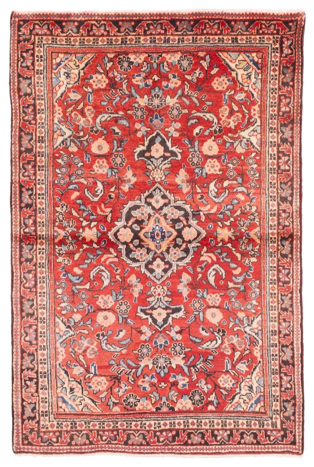 Vintage Traditional Hand-Knotted Area Rug 4\'6\