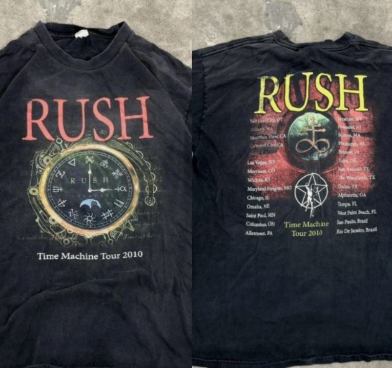 Rush Time Machine Tour Progressive Rock Concert Vintage Tee
