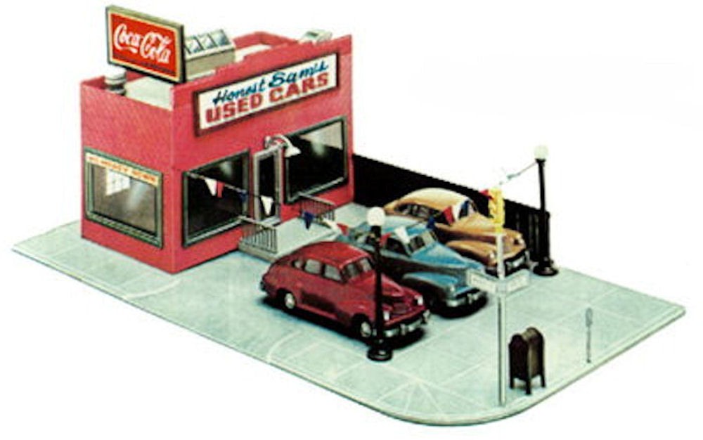 HO 1:87 Scale HONEST SAM USED CAR LOT Kit Lighted IHC New Sealed in Box 7796