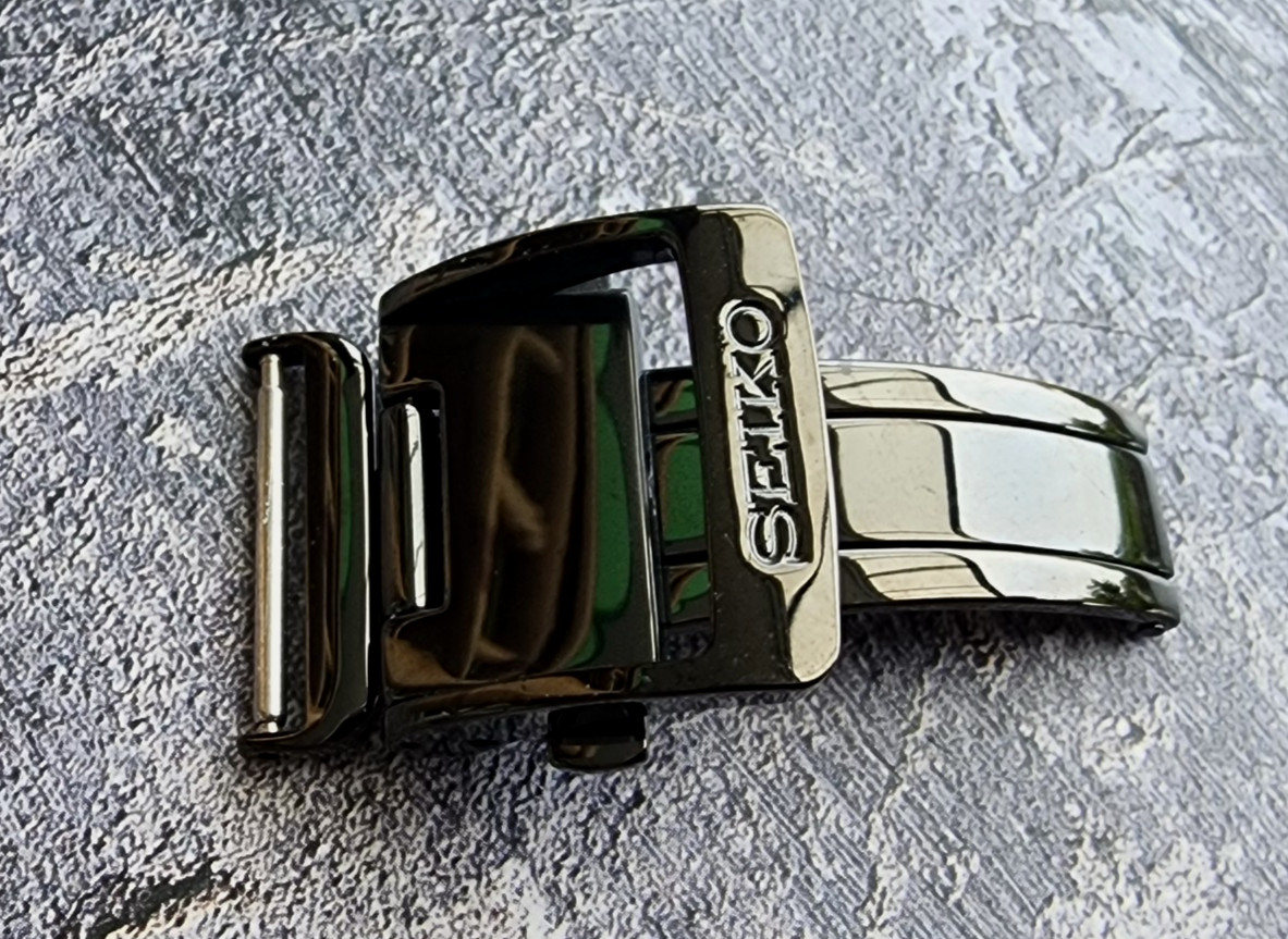 Nos Genuine Seiko 18mm Deployment Black Color Buckle Clasp Original.