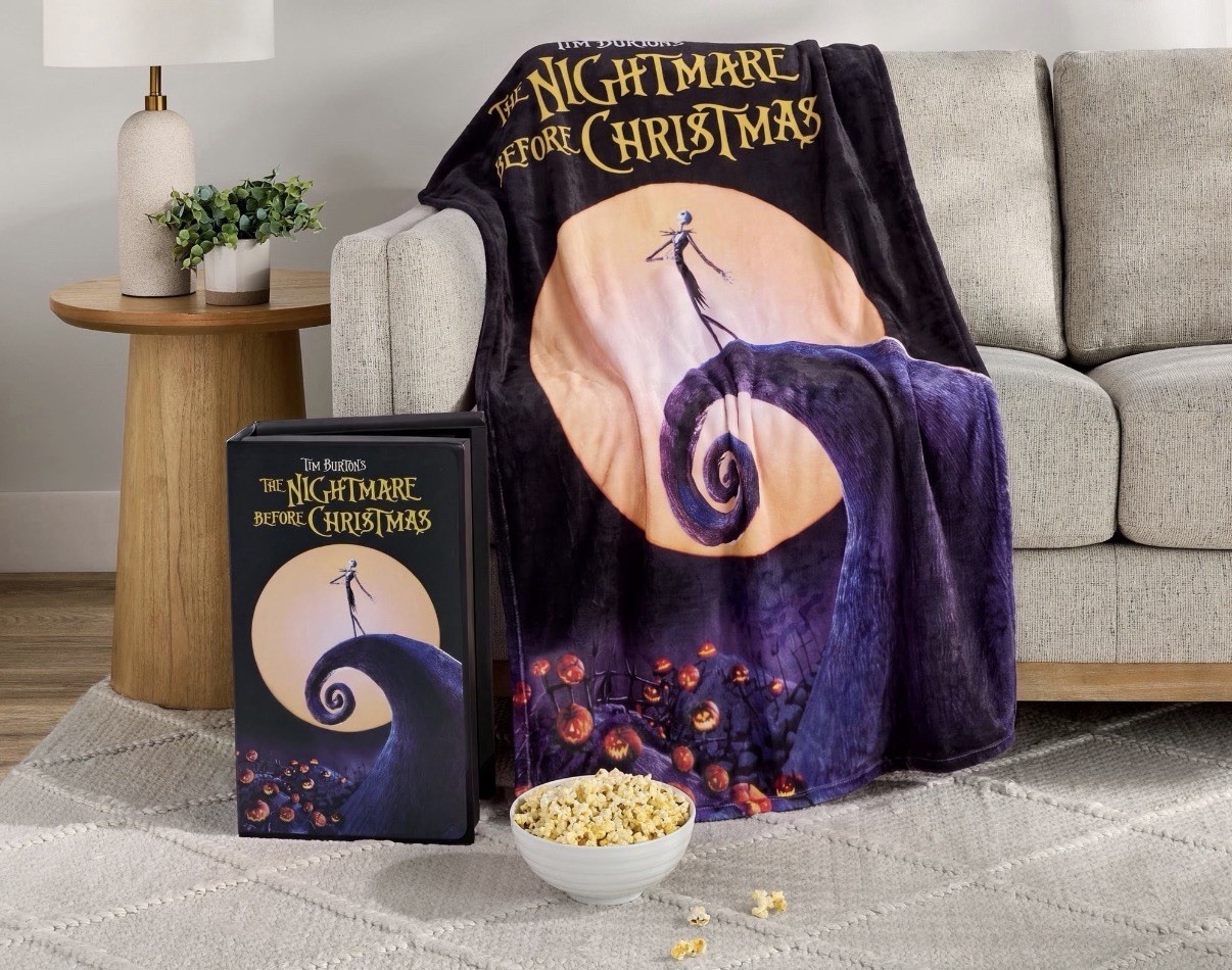 Disney Nightmare Before Christmas VHS Boxed Silk Touch Throw Blanket 50 Disney Nightmare Before Christmas VHS Boxed Silk Touch Throw Blanket 50