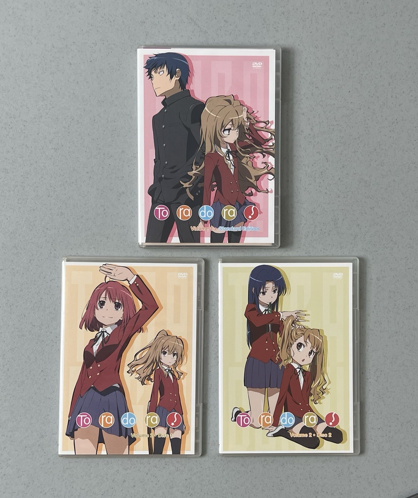 TORADORA Complete Series DVD Volume 1 + Volume 2 Rare Anime HTF English Subbed