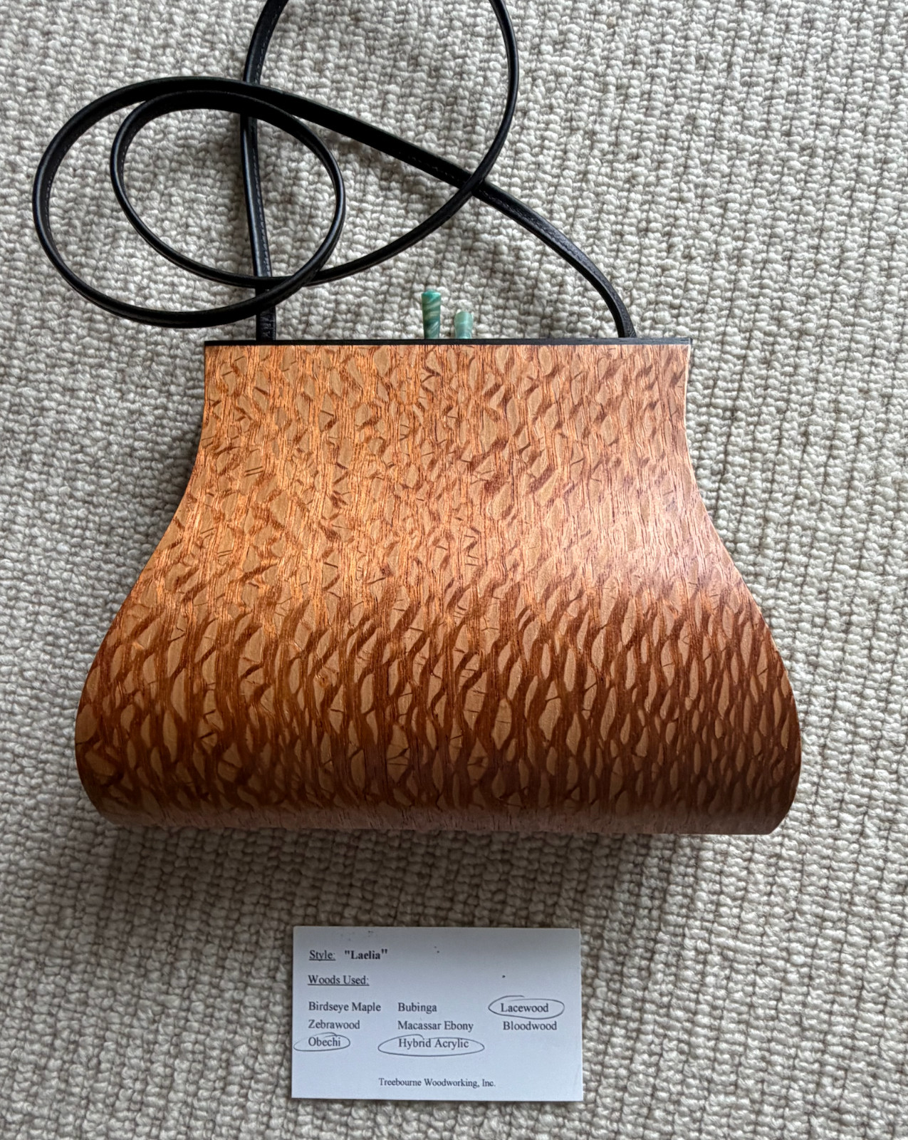 Title Rare Vintage Hammill Diebolt Wood Purse Handbag \ Title Rare Vintage Hammill Diebolt Wood Purse Handbag \