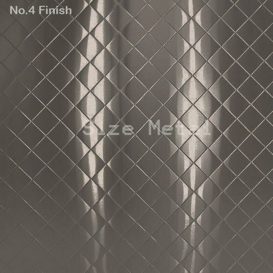 Food Truck & Restaurant Brushed Quilted Stainless Steel Wall Panel, 24Ga 48\